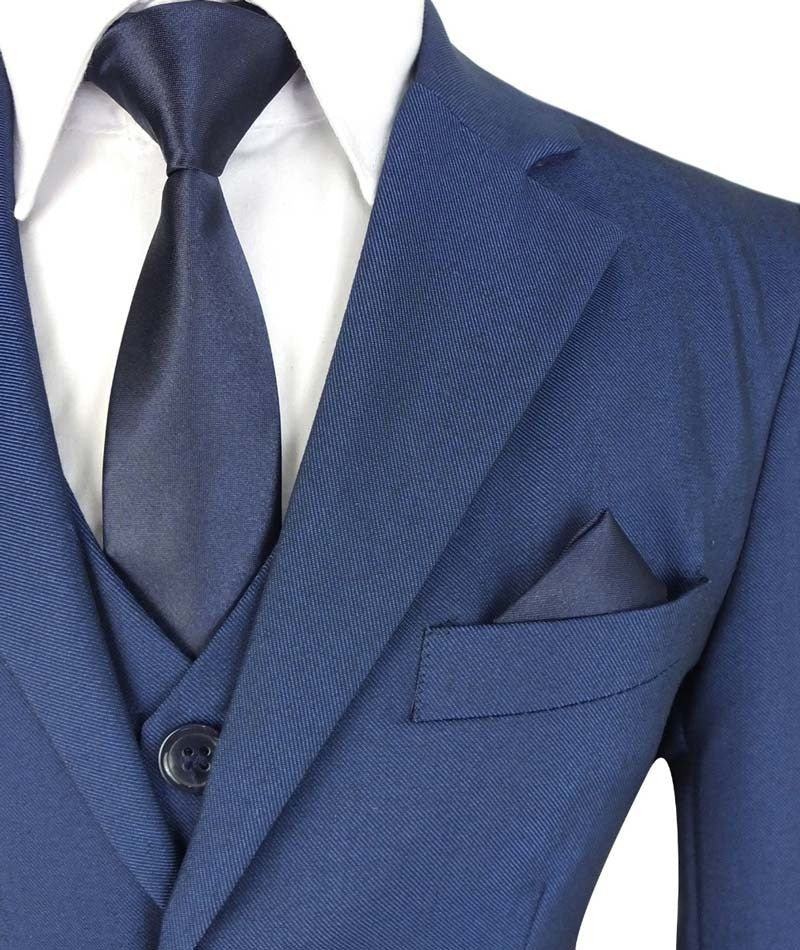 Boys All In One Formal Blue Suit - Dark Blue - Image 3