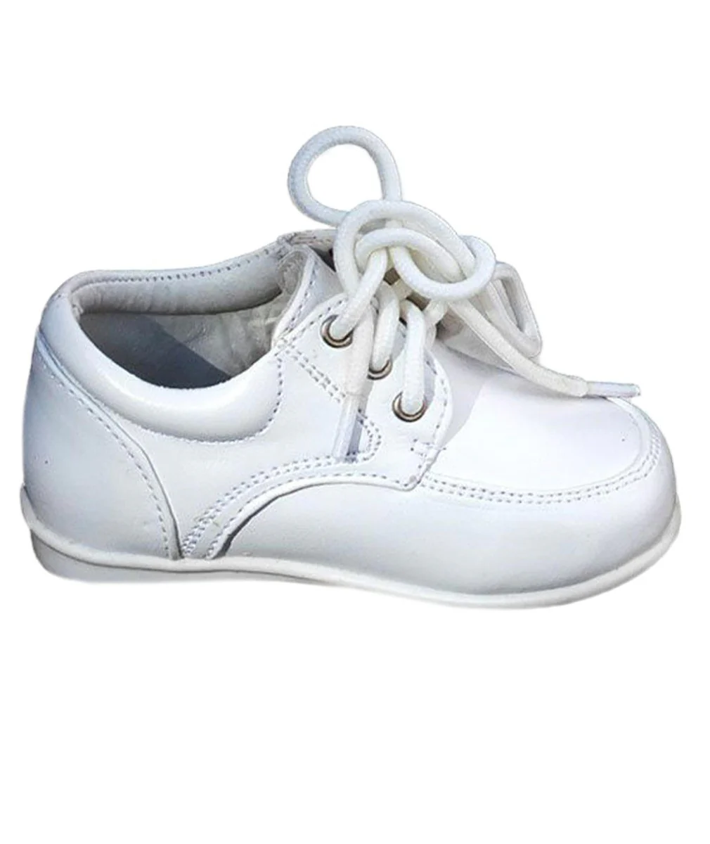 Baby Boys Lace Up Christening Shoes - White - Image 3