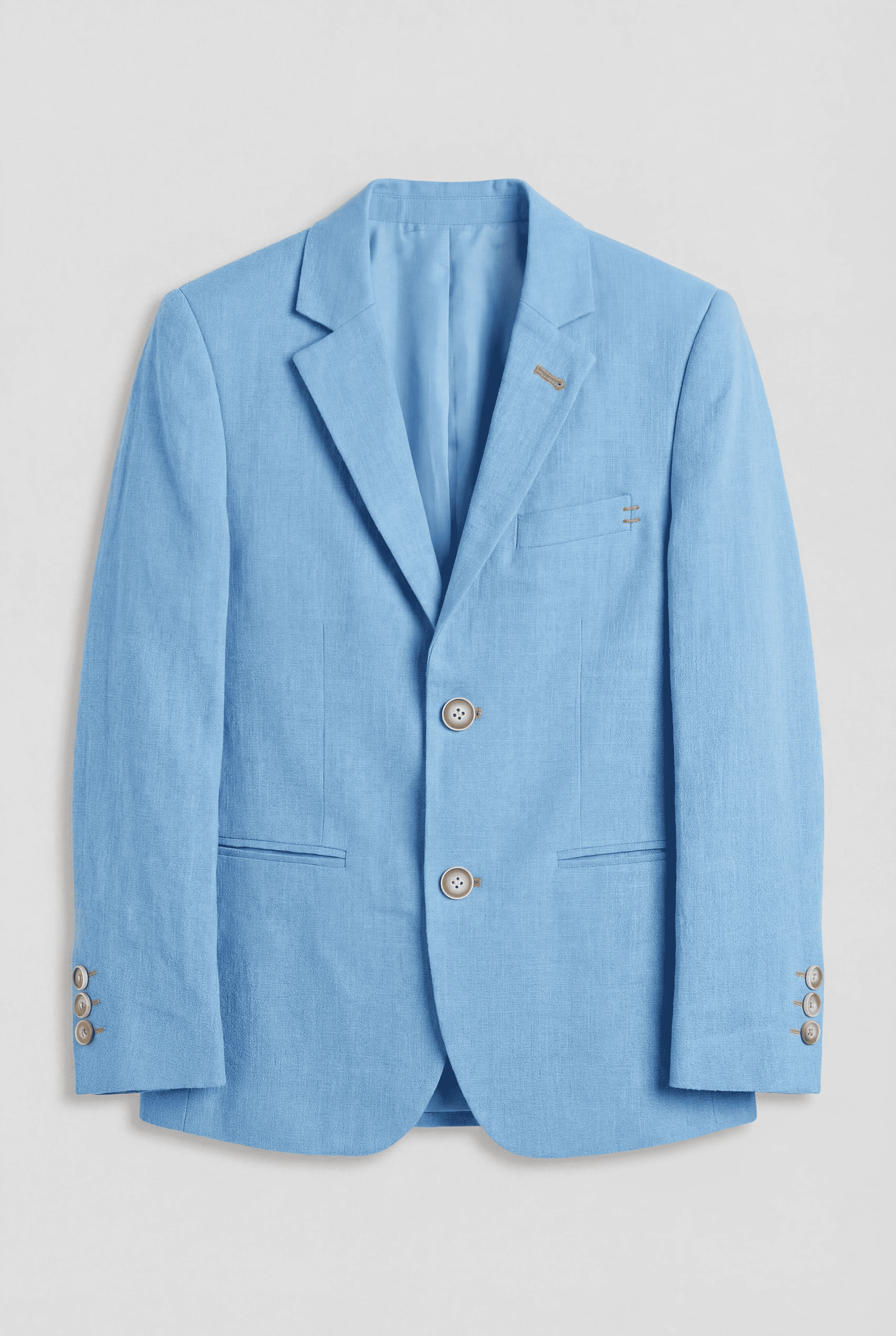 Babies & Boys Linen-Cotton 4 Piece Suit - Calvin - Blue - Image 4
