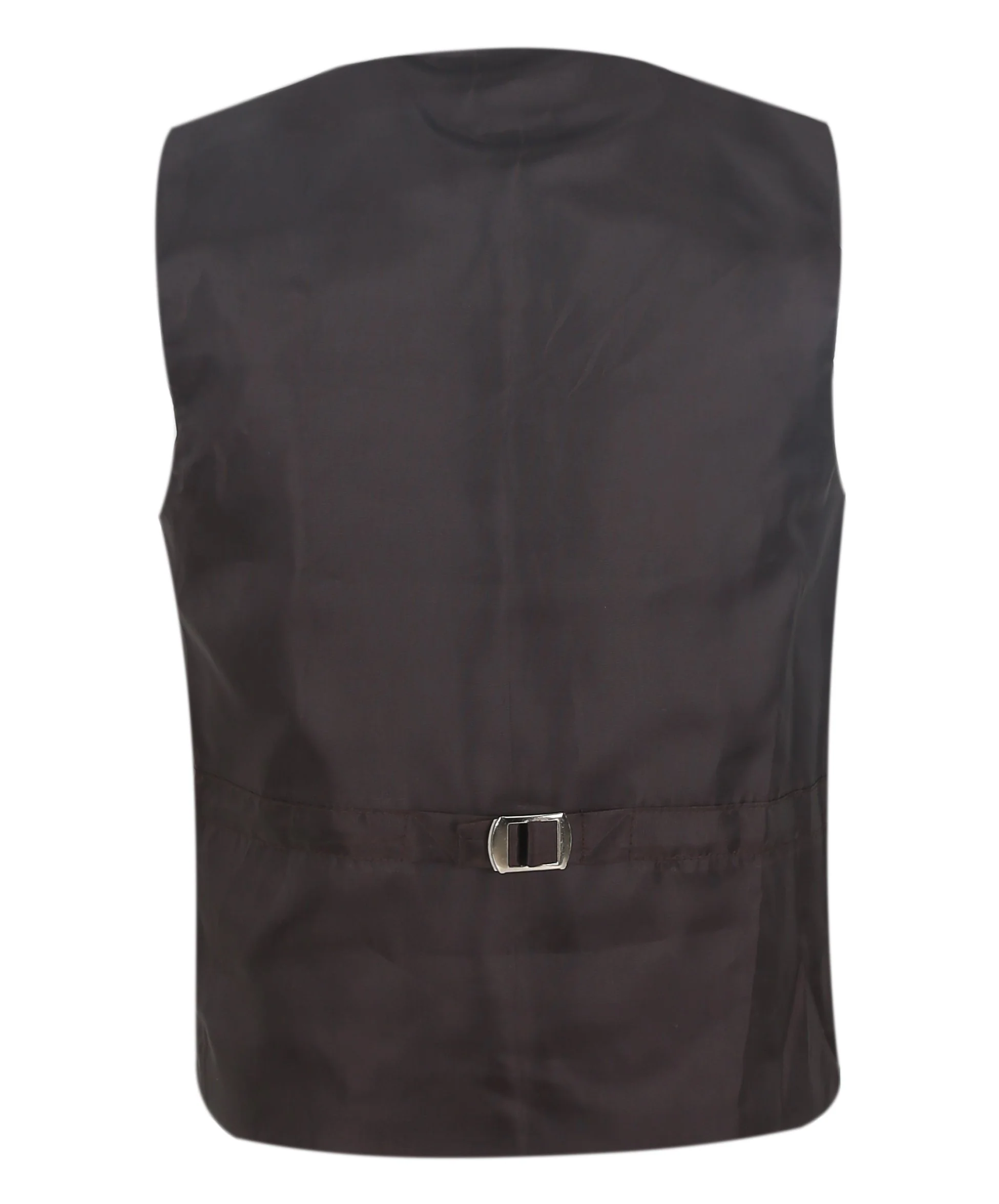 Boys Tweed Pinstrip Dark Brown Waistcoat Suit Set - Image 6