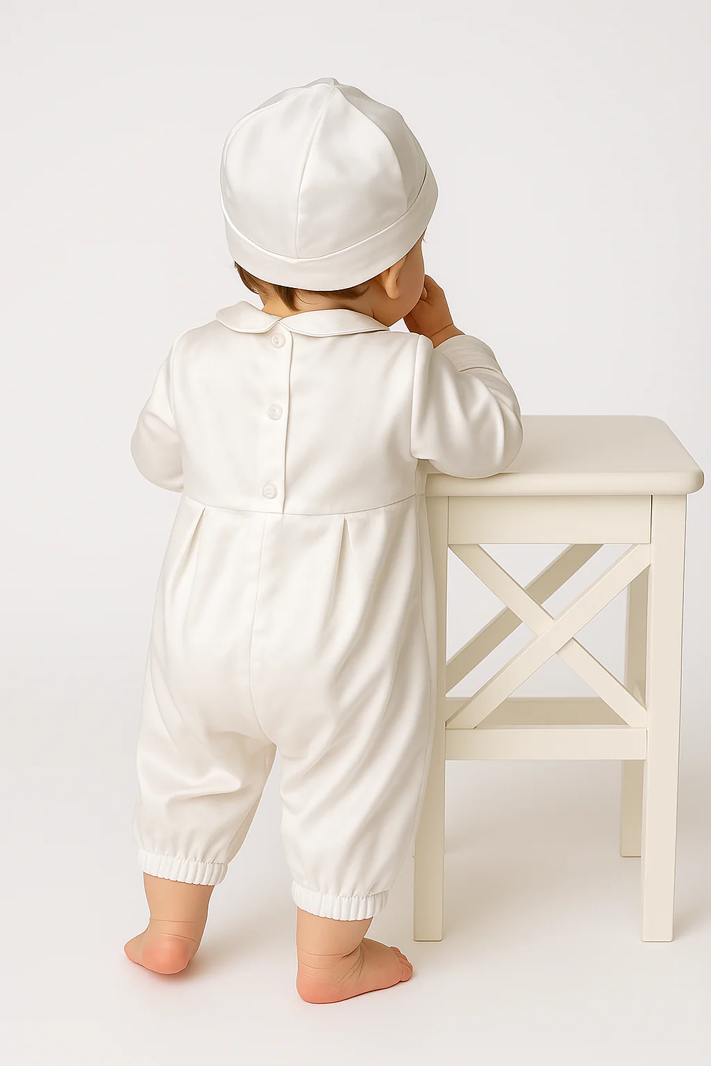 Baby Boy Christening Baptism Romper Set - MICHAEL - Ivory - Image 2
