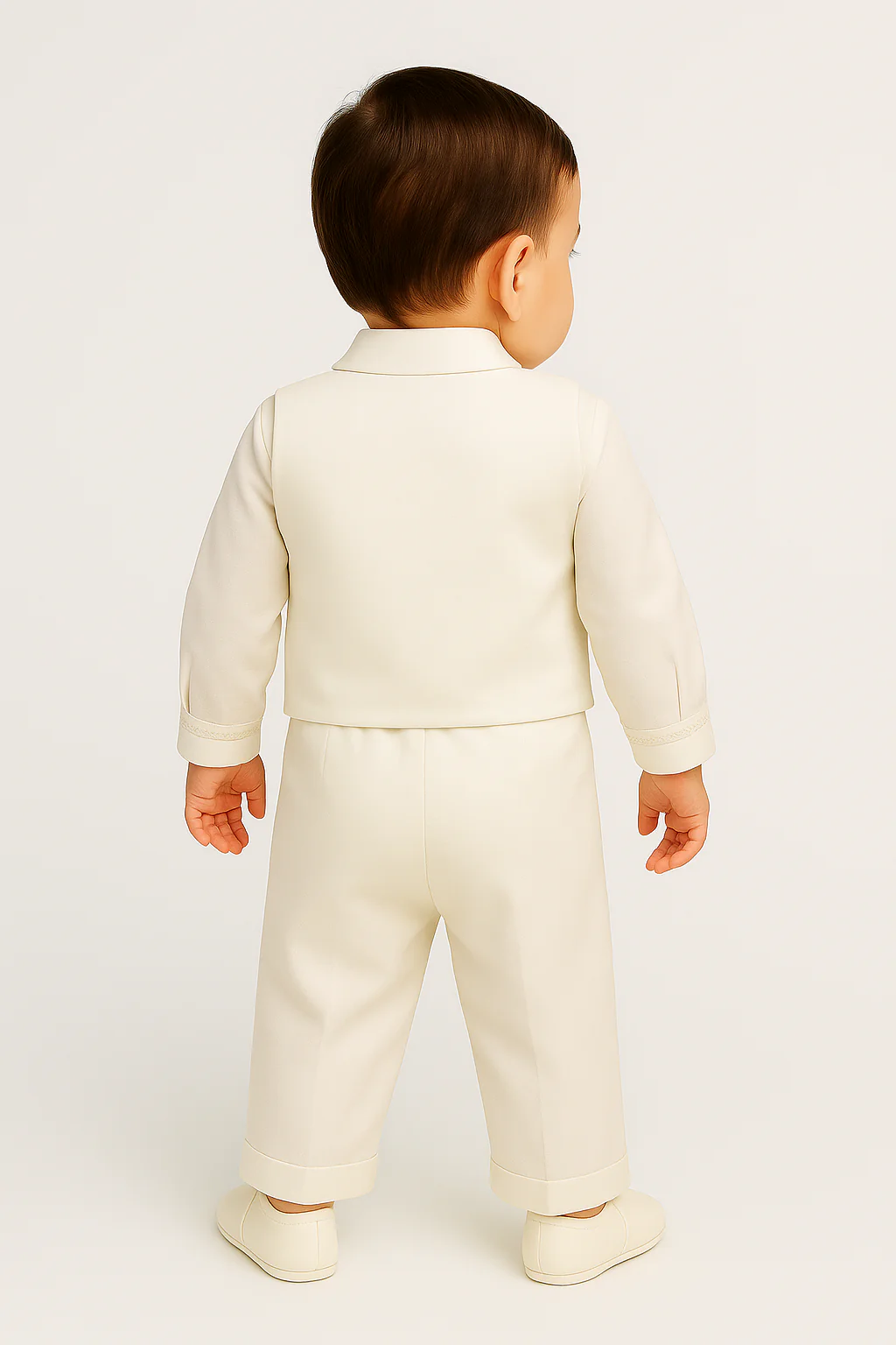 Baby Boys 4 Piece Ivory Christening Suit Set - Image 2