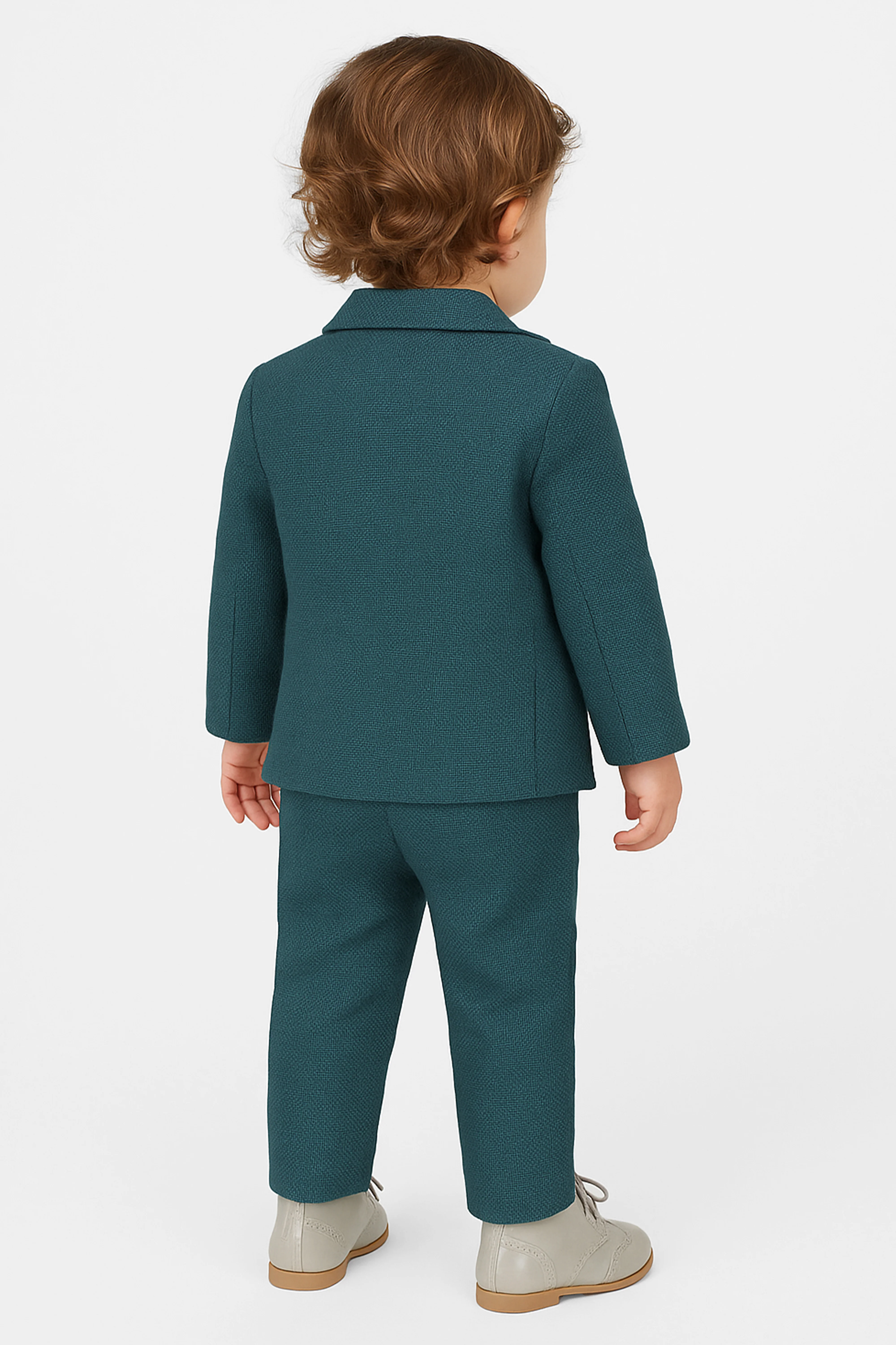 Baby Boys 4-Piece Slim Fit Textured Formal Suit - BASAK - Green - Image 2