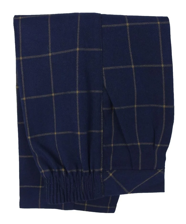Baby Boys Vintage Windowpane Check Suit Set - Navy Blue - Image 7