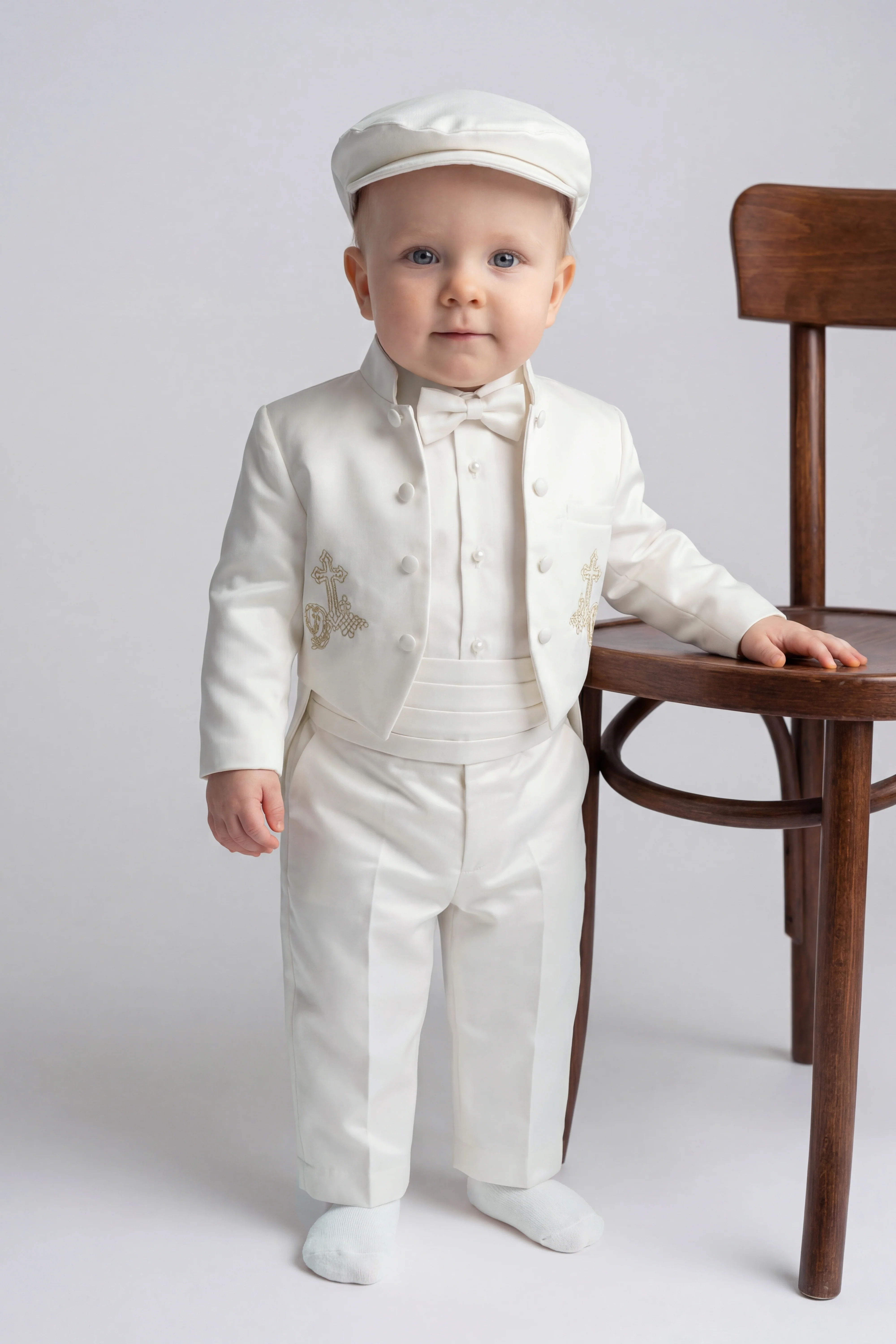 Baby Boys Christening Baptism Outfit - Ivory - Image 4
