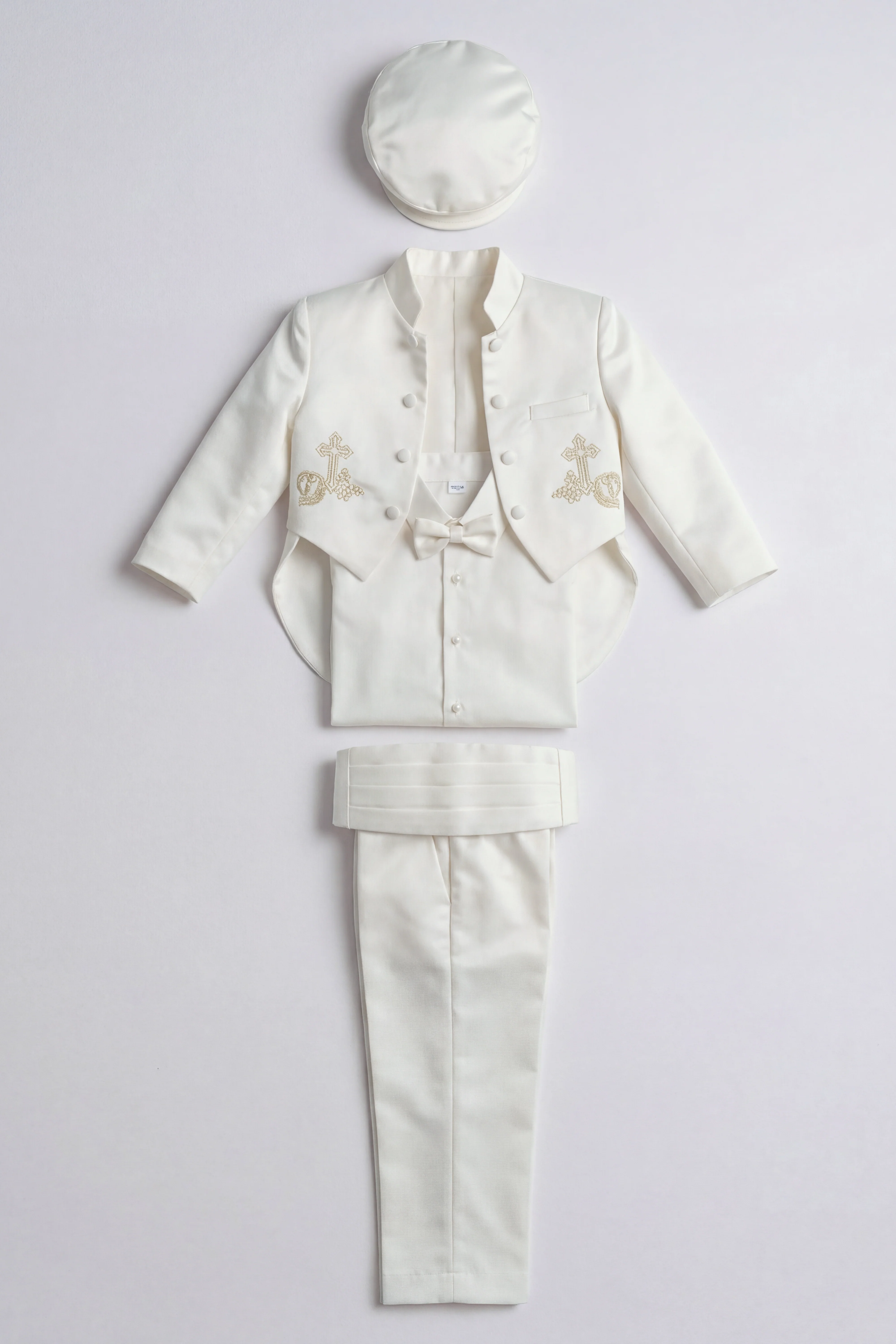 Baby Boys Christening Baptism Outfit - Ivory - Image 5