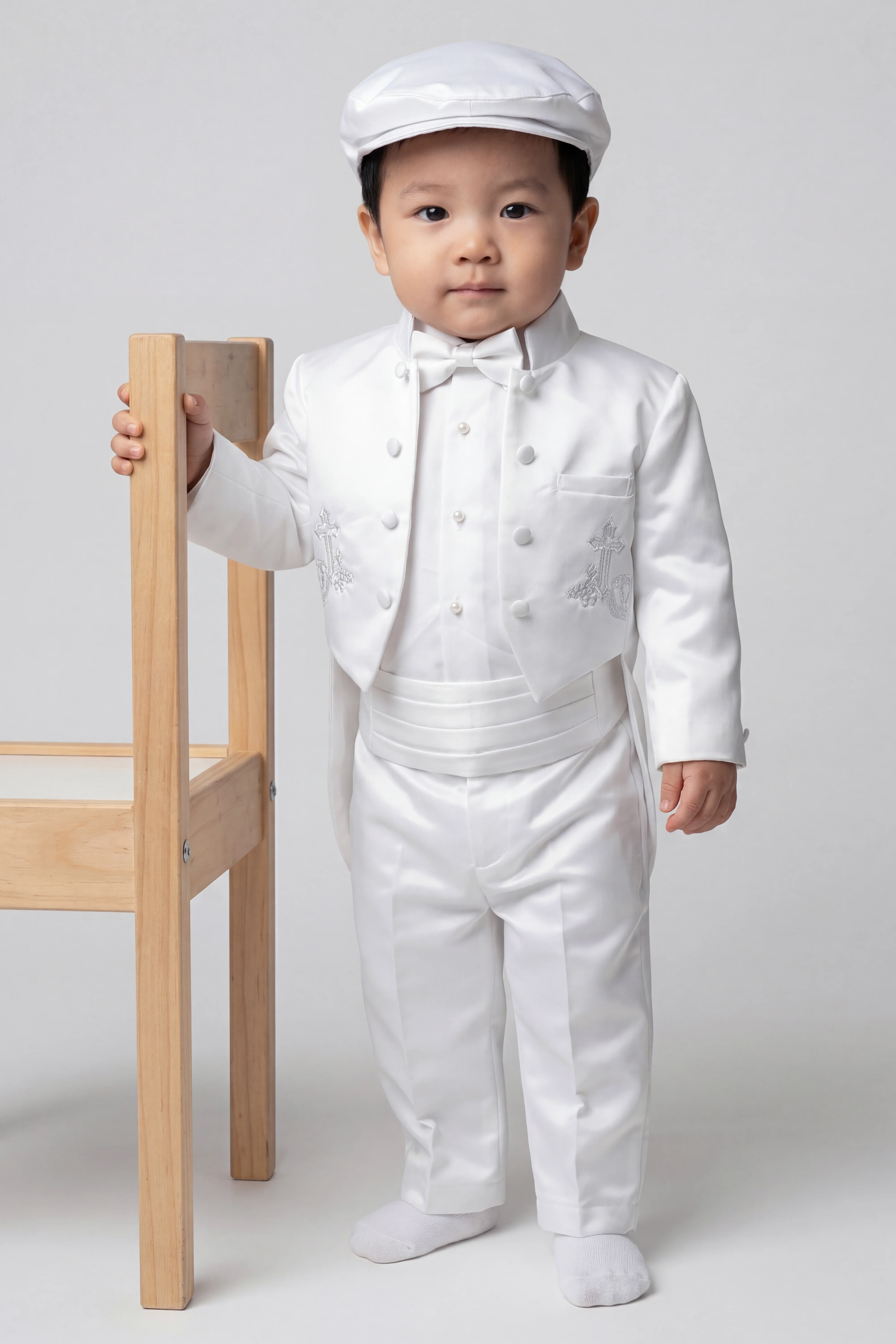 Baby Boys Christening Baptism Outfit - White - Image 4