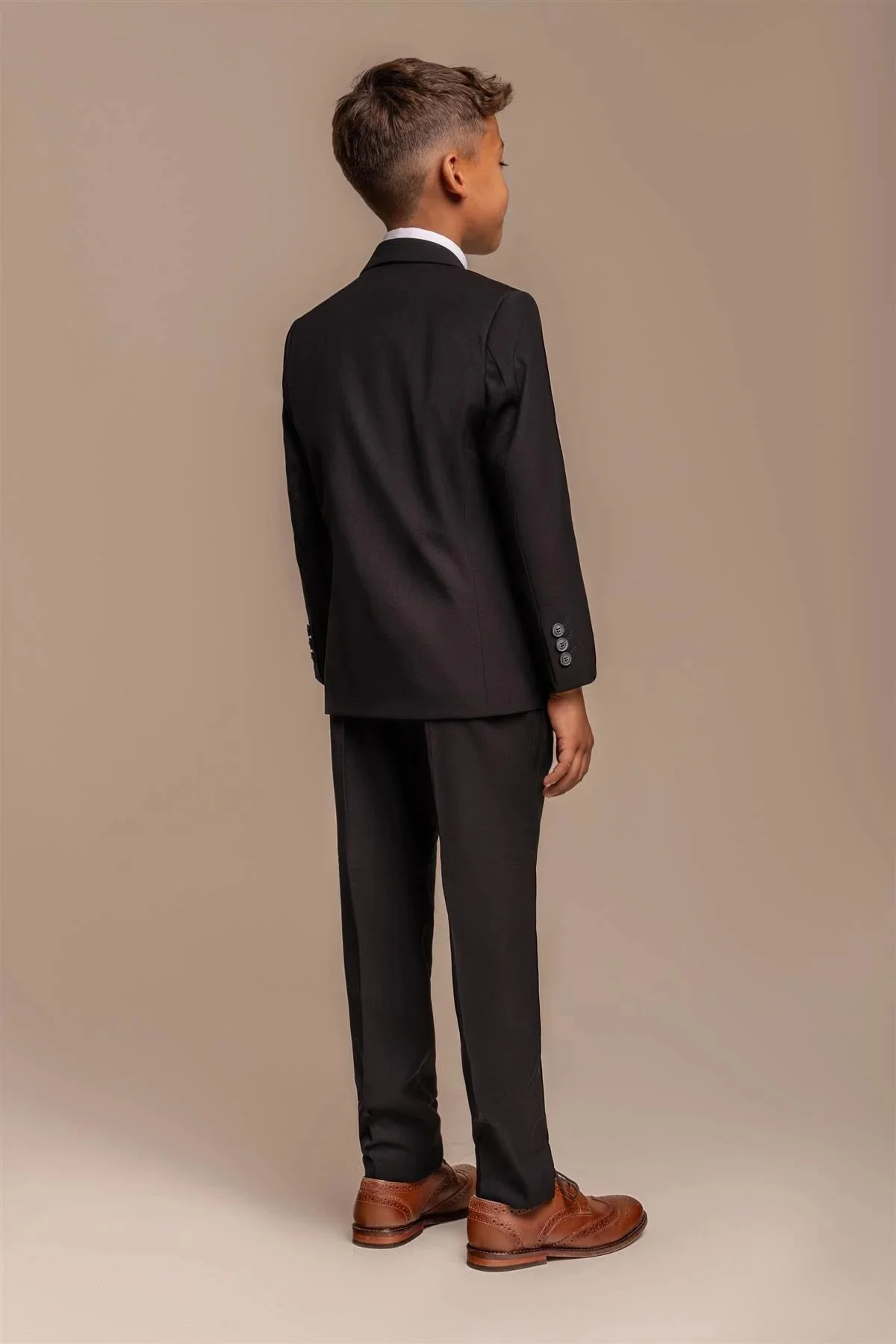 Boys Slim Fit Formal Black Suit - MARCO - Black - Image 3