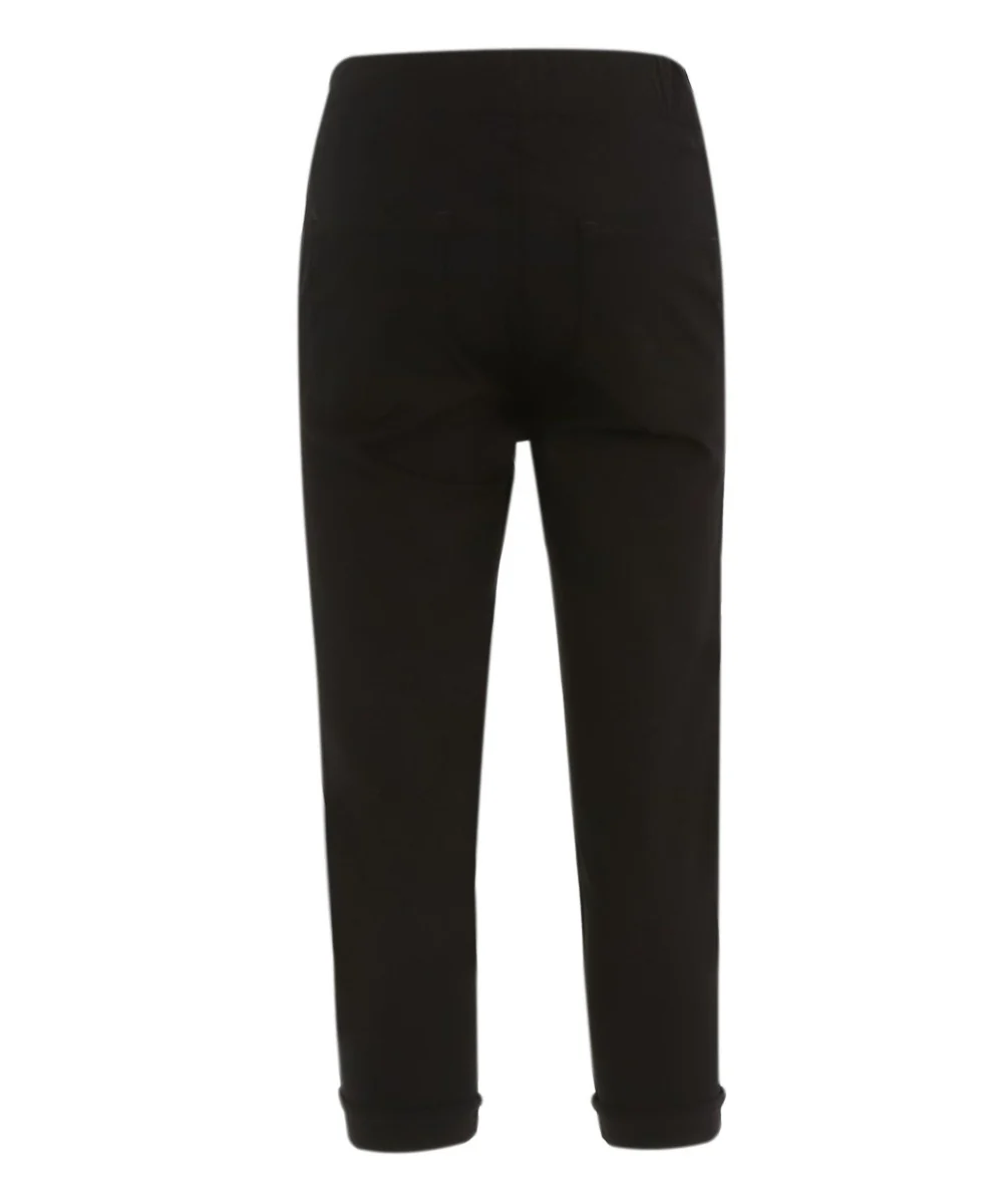 Baby Boys Cotton Stretch Chino Trousers - ENZO - Black - Image 4