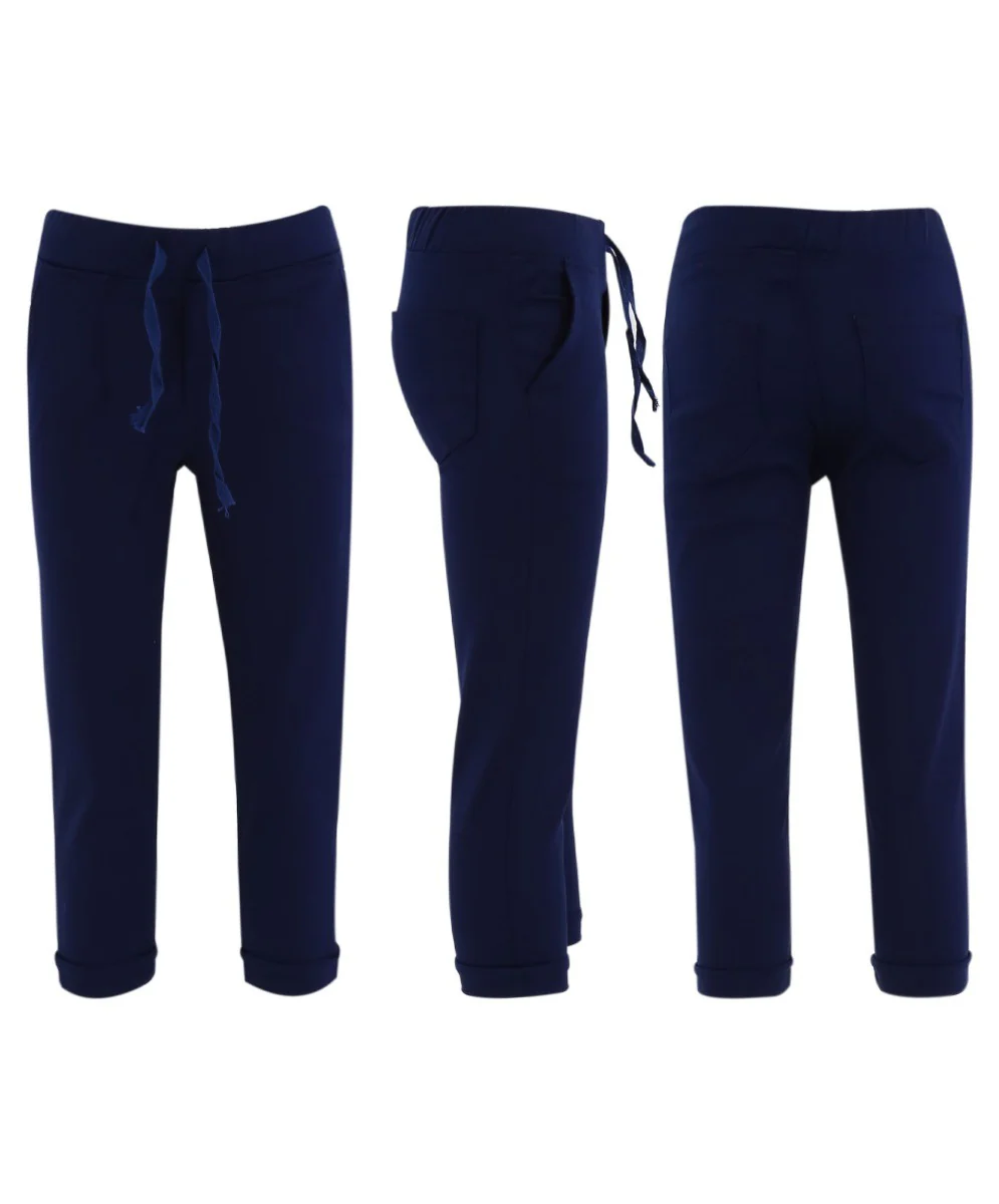 Baby Boys Cotton Stretch Chino Trousers - ENZO - Navy Blue - Image 3