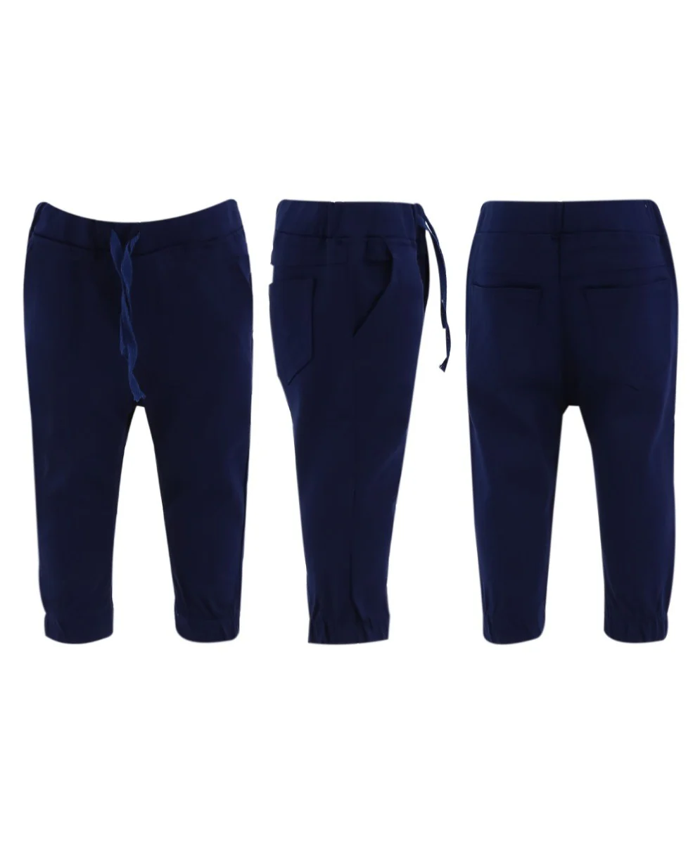 Baby Boys Cotton Stretch Chino Trousers - ENZO - Navy Blue - Image 5