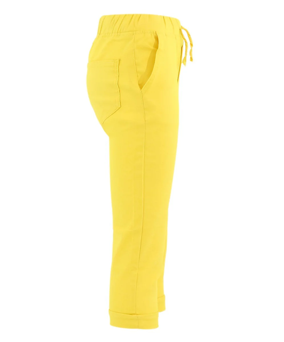 Baby Boys Cotton Stretch Chino Trousers - ENZO - Yellow - Image 2