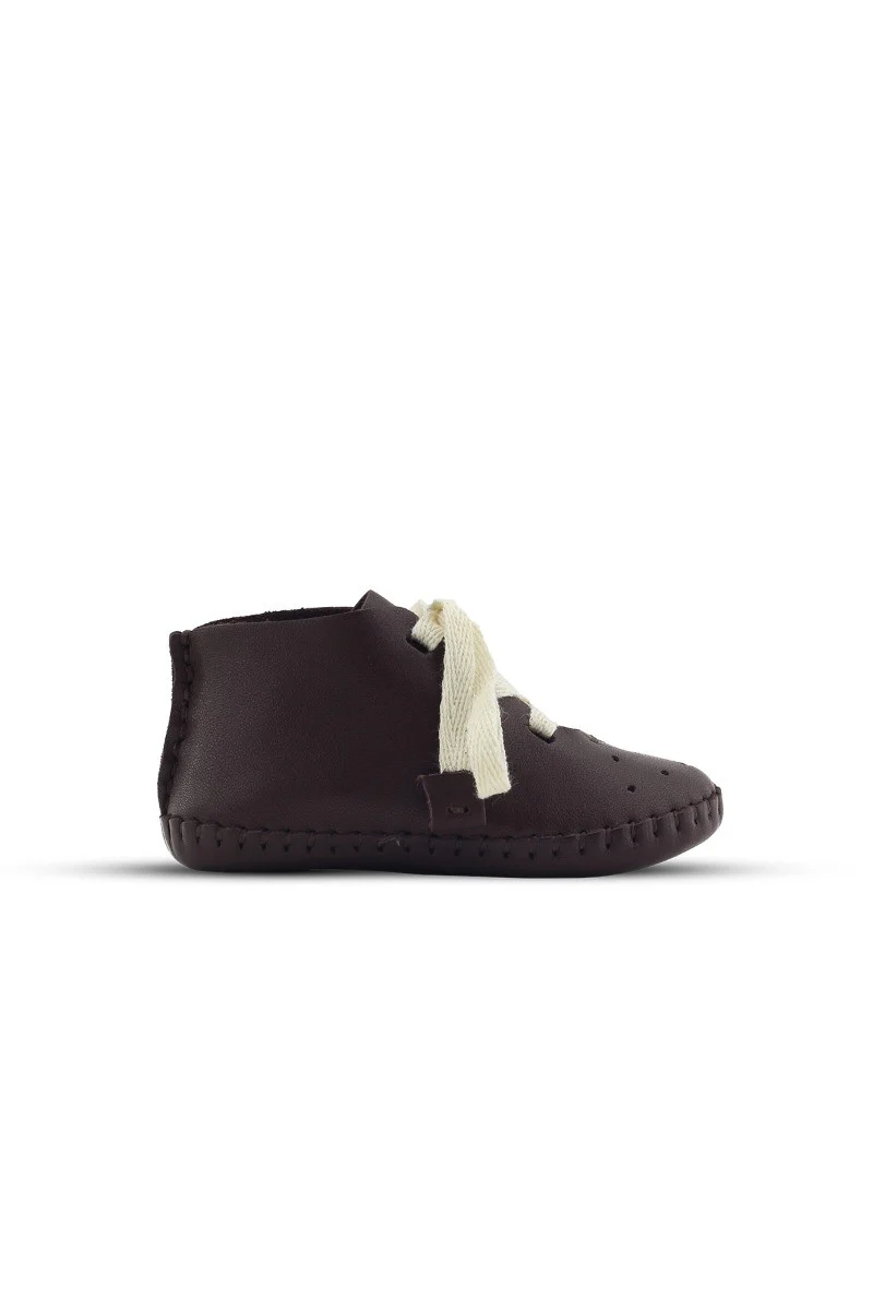 Baby Boys Pre-Walker Genuine Leather Soft Sole Crib Shoes - Brown - Image 3