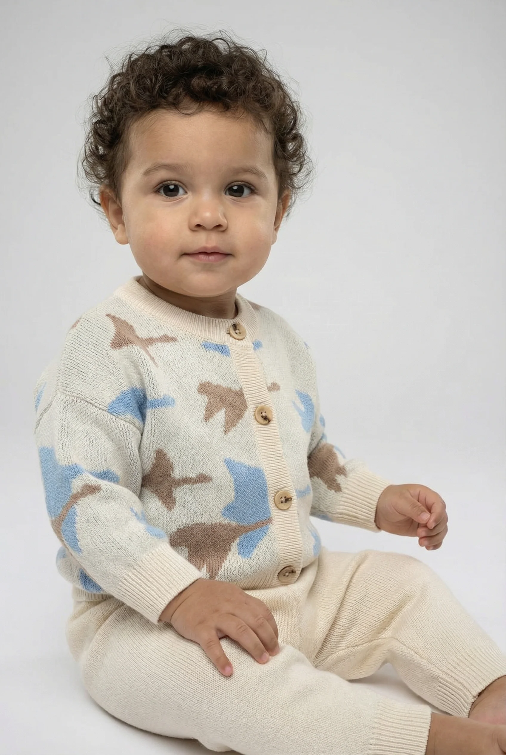 Baby Boys Knit Cardigan & Trousers 2-Piece Set - Image 2
