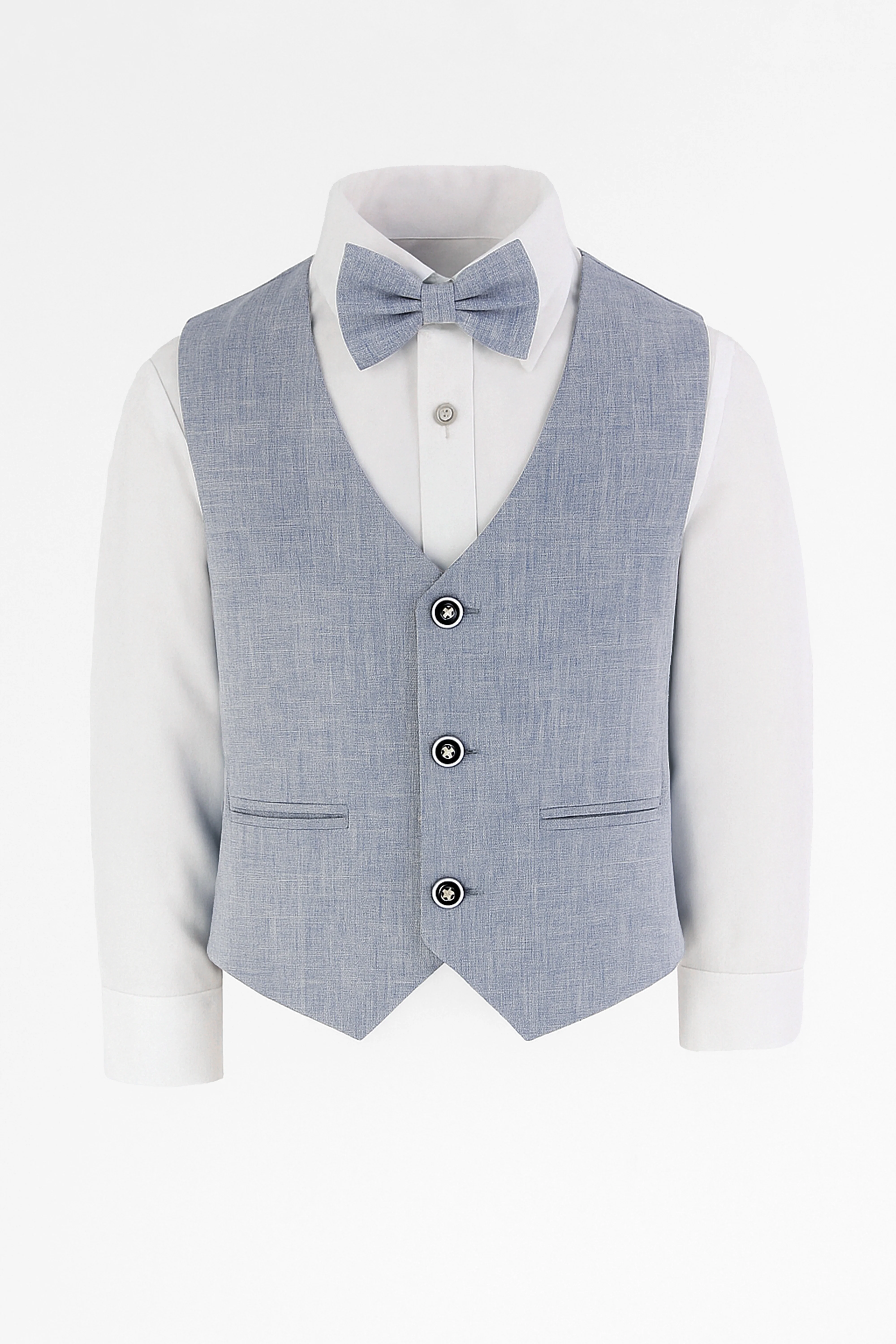 Baby & Boys 4-Piece Cotton-Linen Waistcoat Suit Set  - Grey - Image 6