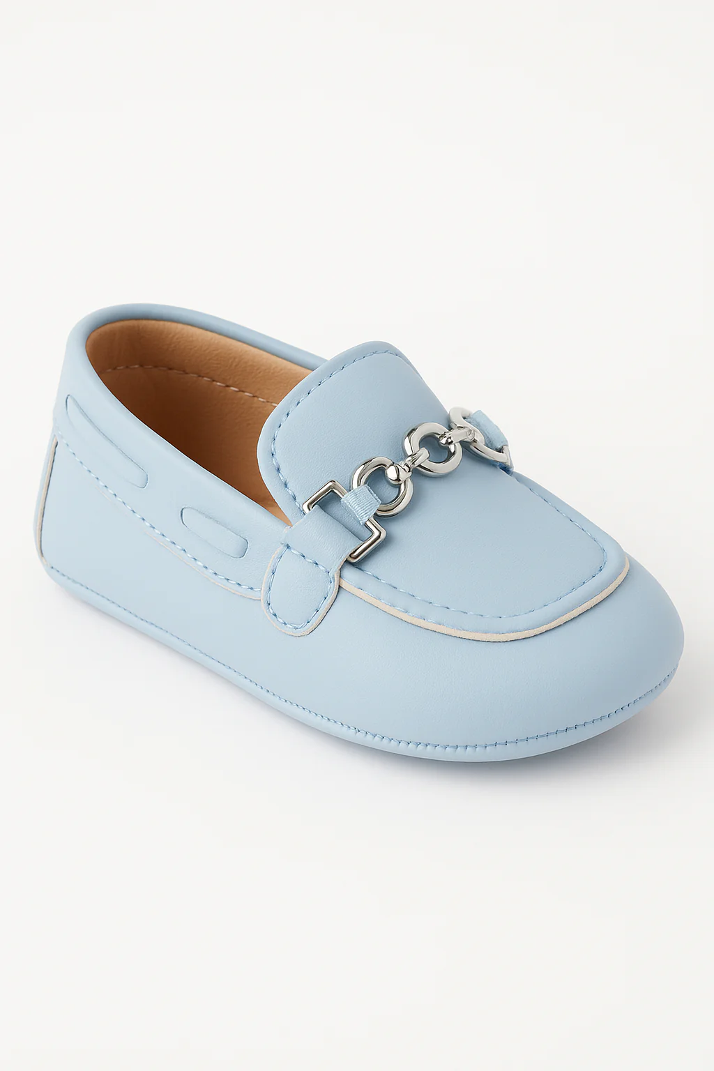 Baby Boys Pre-walker Loafer with Metal Charm - ALDOLFO - Baby Blue