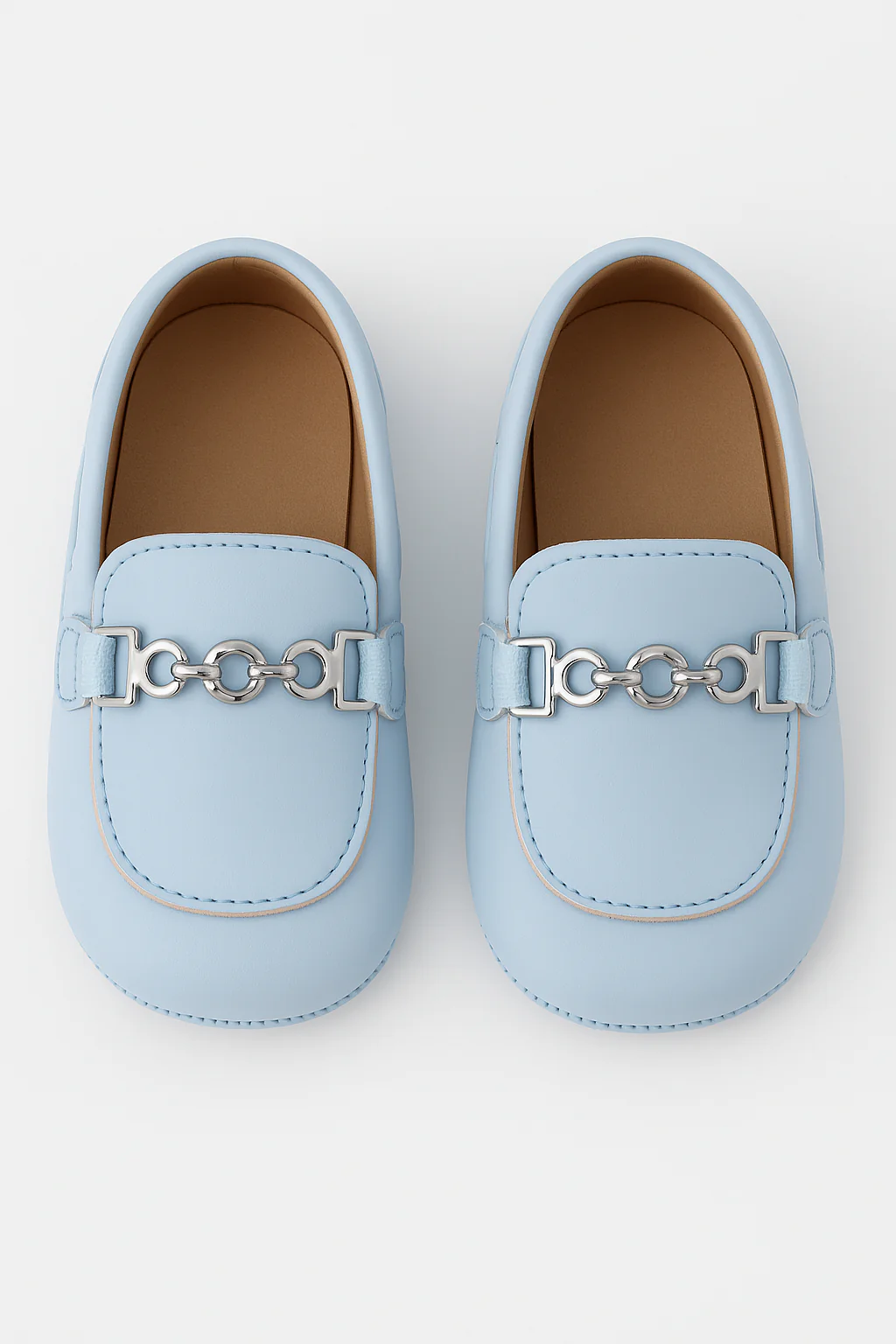 Baby Boys Pre-walker Loafer with Metal Charm - ALDOLFO - Baby Blue - Image 2