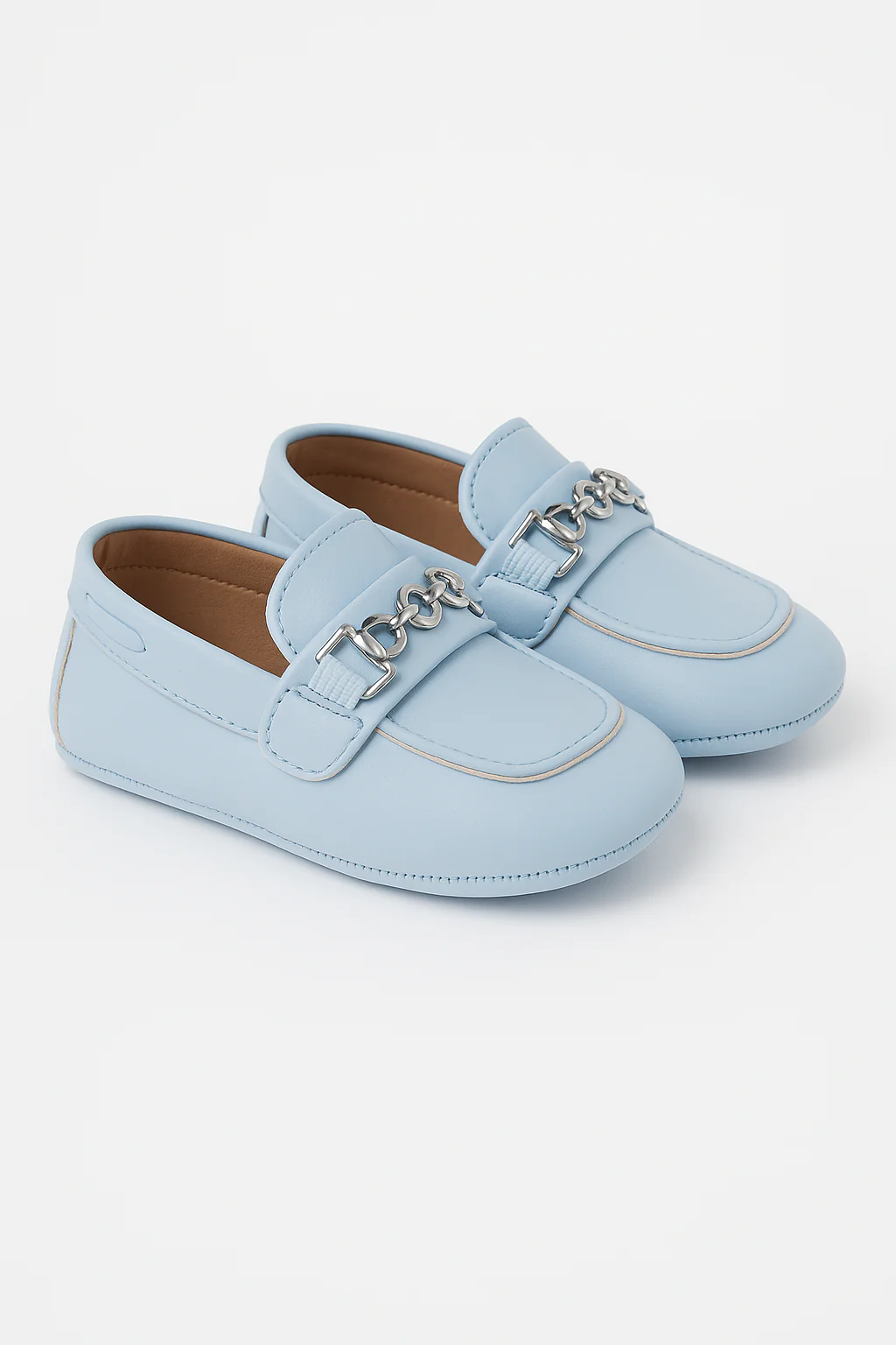 Baby Boys Pre-walker Loafer with Metal Charm - ALDOLFO - Baby Blue - Image 3