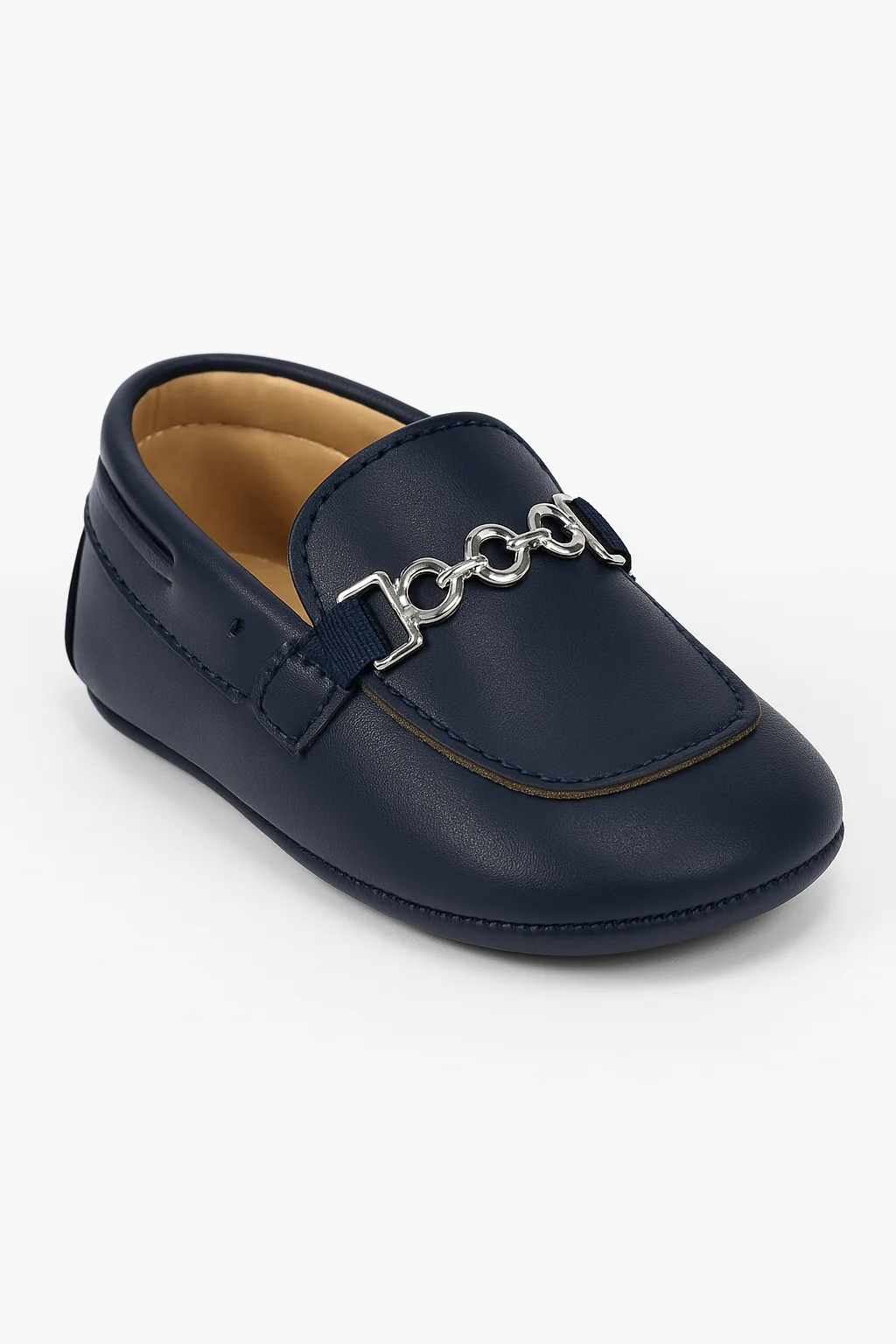 Baby Boys Pre-walker Loafer with Metal Charm - ALDOLFO - Navy Blue