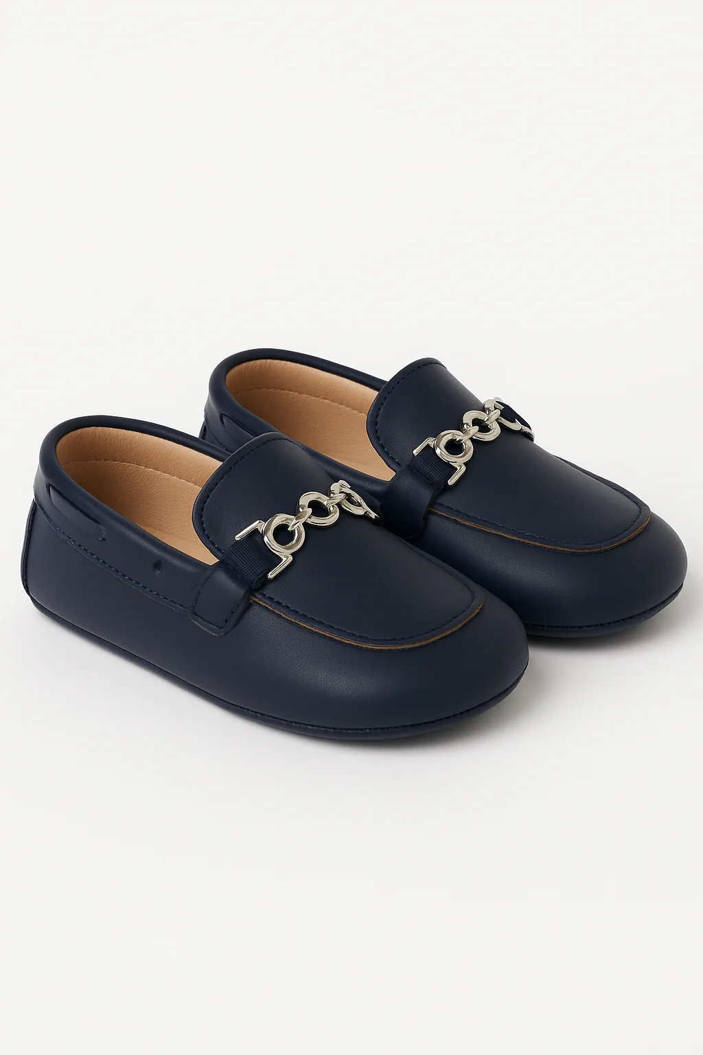 Baby Boys Pre-walker Loafer with Metal Charm - ALDOLFO - Navy Blue - Image 3