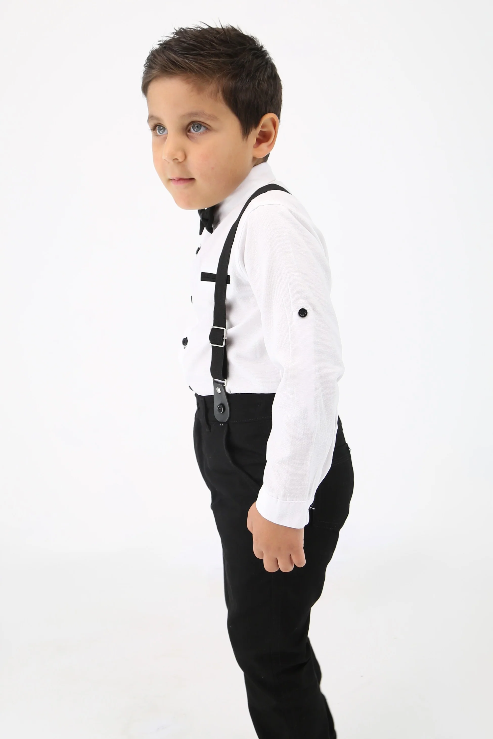 Baby & Boys 4-Piece Cotton Gentleman Outfit Set - OXFORD - White - Navy Blue - Image 6