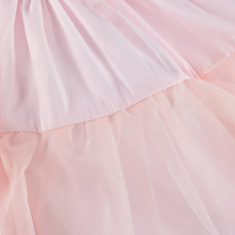 Baby Girl Ballerina Petticoat White Cotton Dress - Pink - Image 5