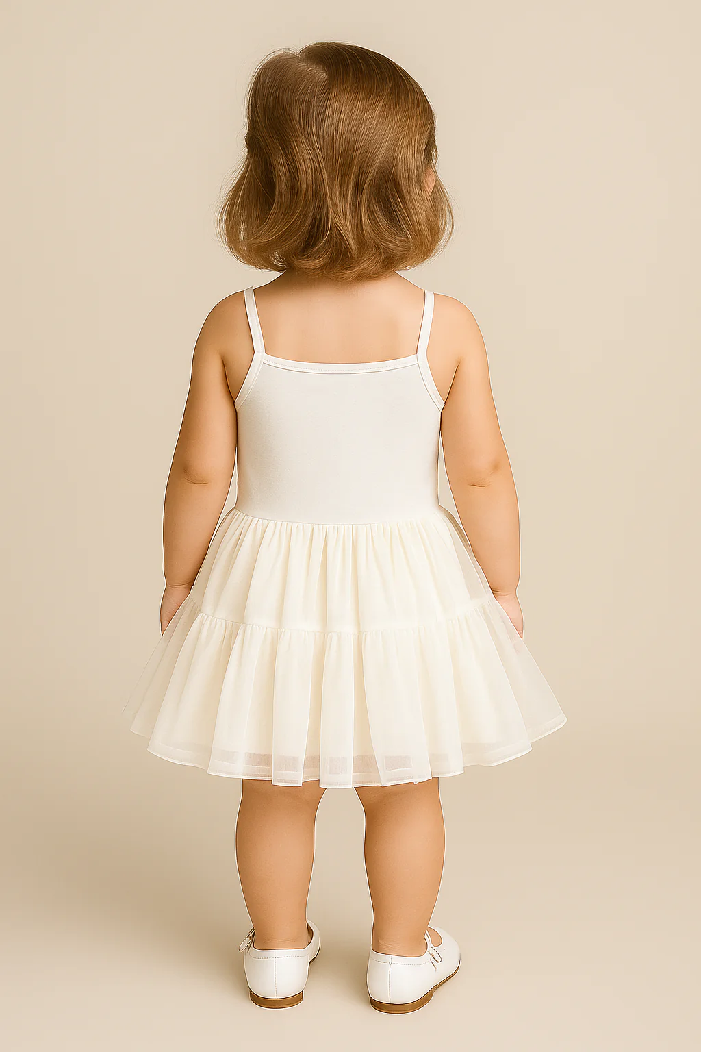 Baby Girl Ballerina Petticoat White Cotton Dress - White - Image 2