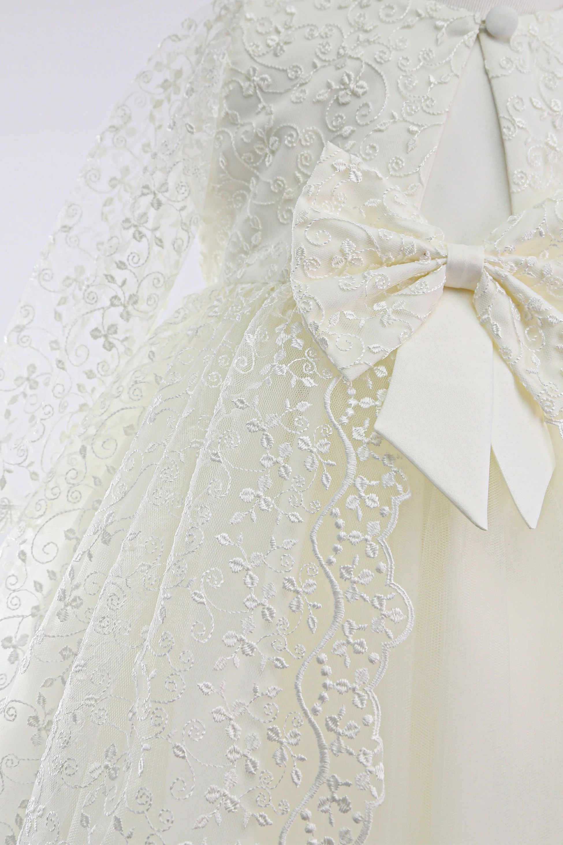 Baby Girl Dress with Lace Overlay Jacket - B1201 - Ivory - Image 11