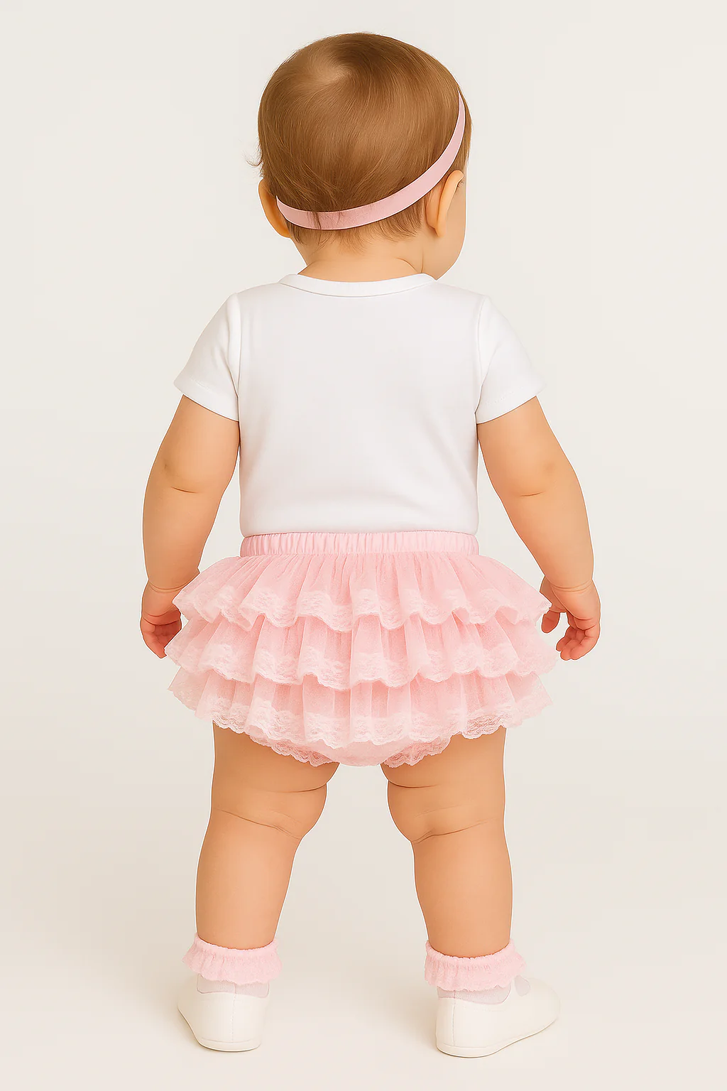 Baby Girls Ruffled Lace bloomers - Pink - Image 2