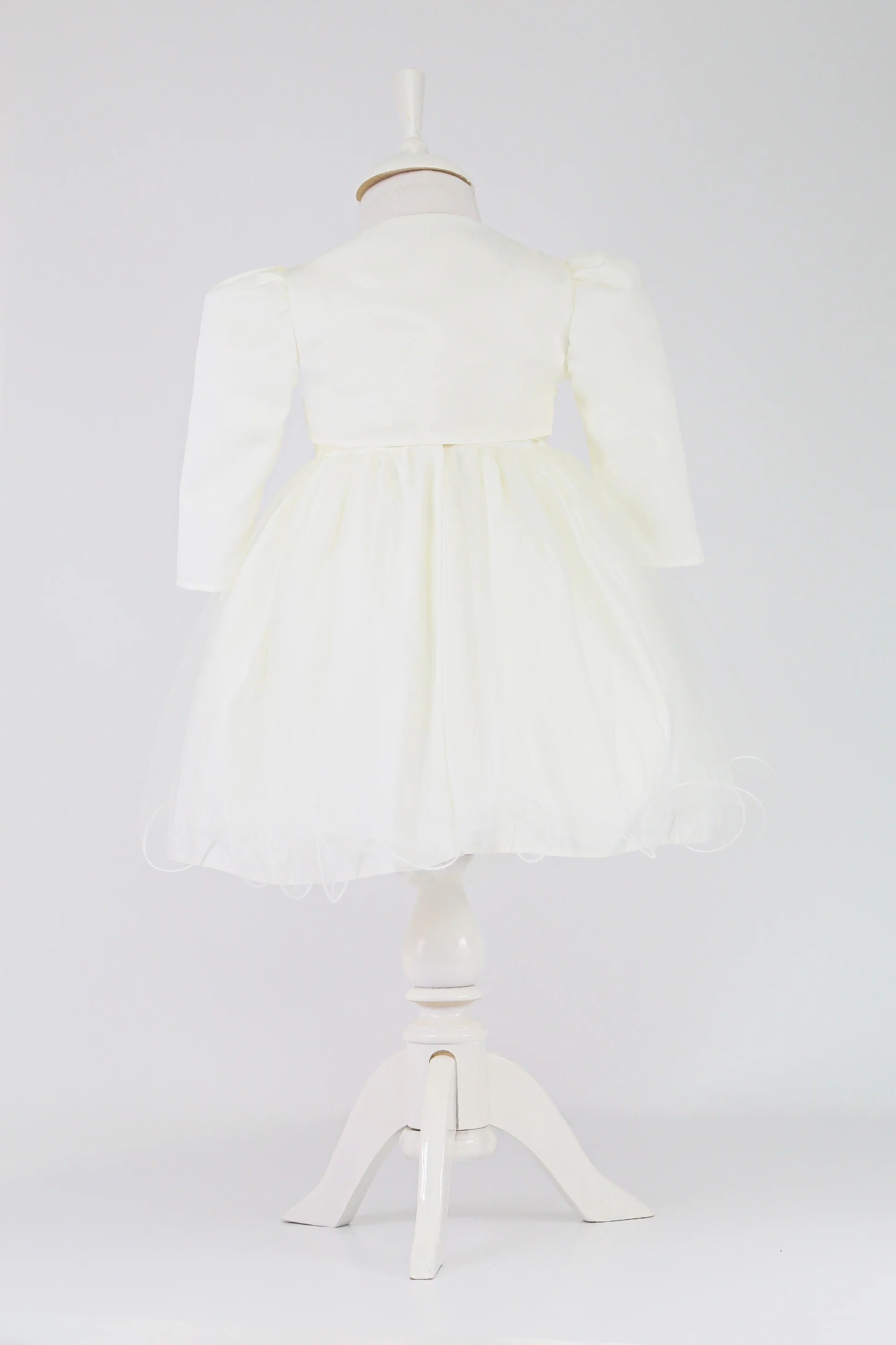 Baby Girl Sleeveless Dress with Floral Bolero - B1176 - Ivory - Image 5