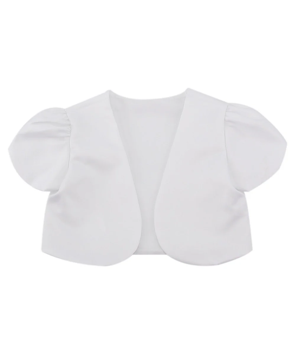 Babies & Girls Short Sleeve Bolero - White