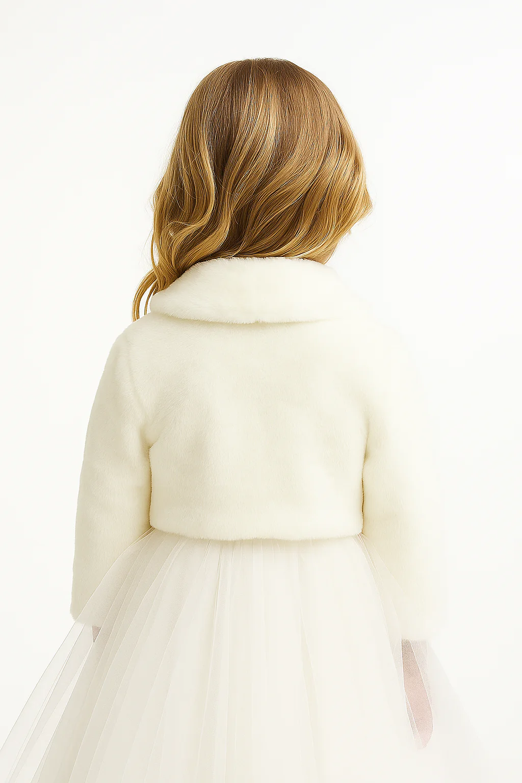 Baby & Girls' Fleece Bolero Jacket - GABRIELLA - Ivory - Image 2