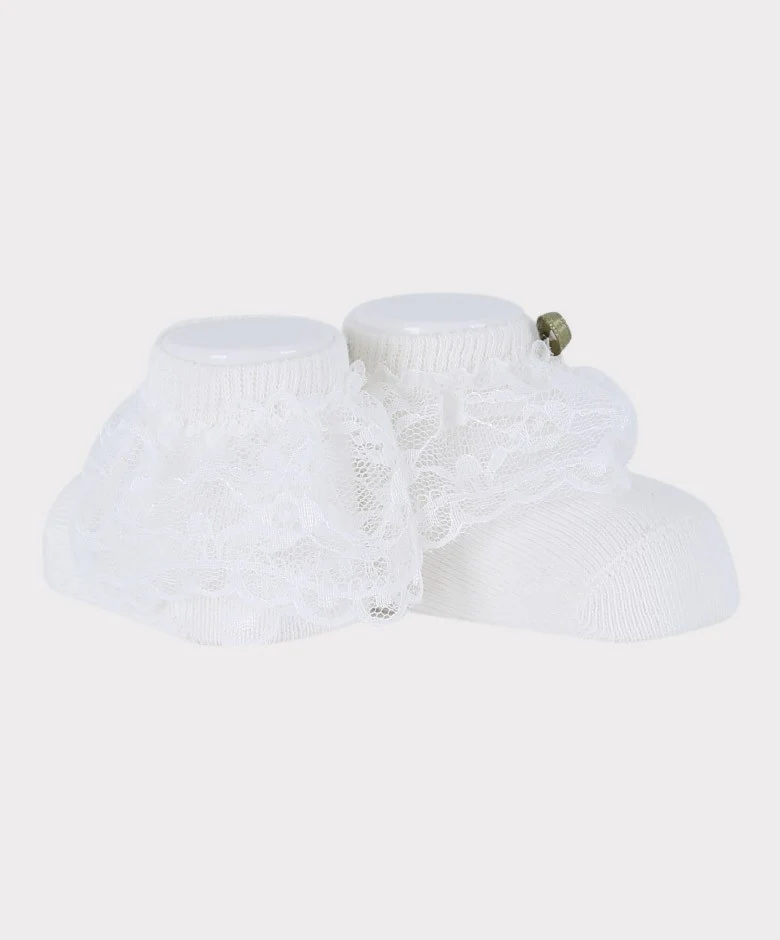Baby Girls Headband and Socks Set - White - Image 4