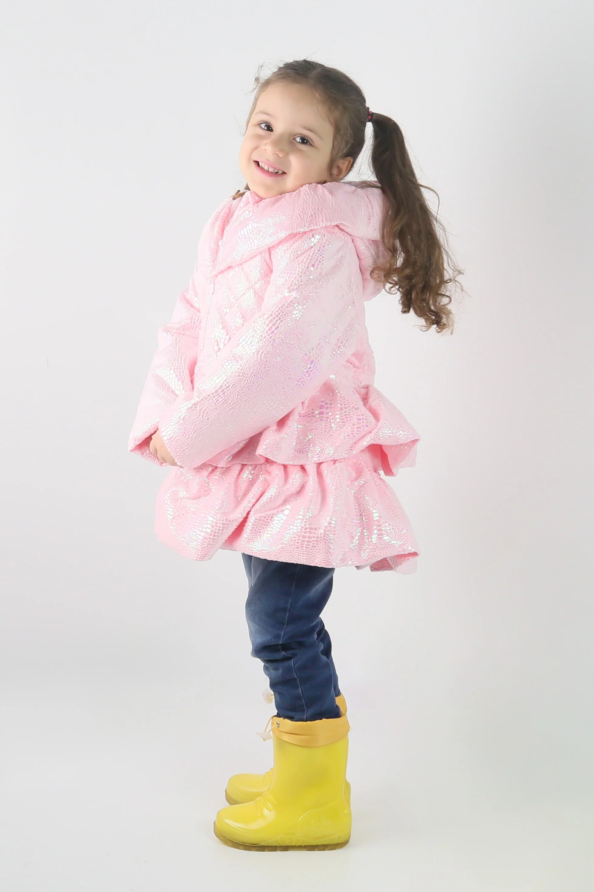 Baby & Girls' Iridescent Quilted Hooded Puffer Coat - SCARLET - Pink - Image 10