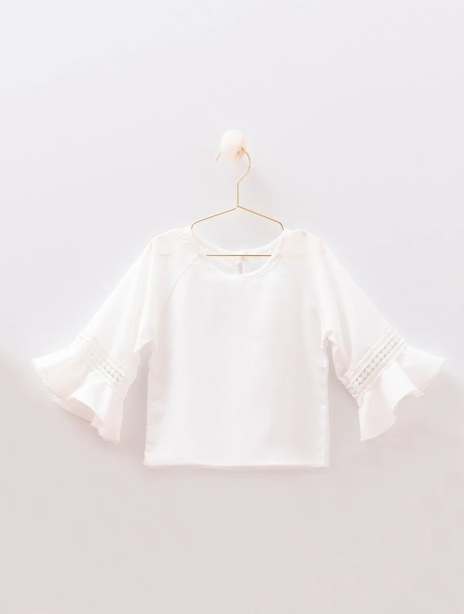 Girls Summer Casual White & Pink Set - MIALIA - White - Pink - Image 4