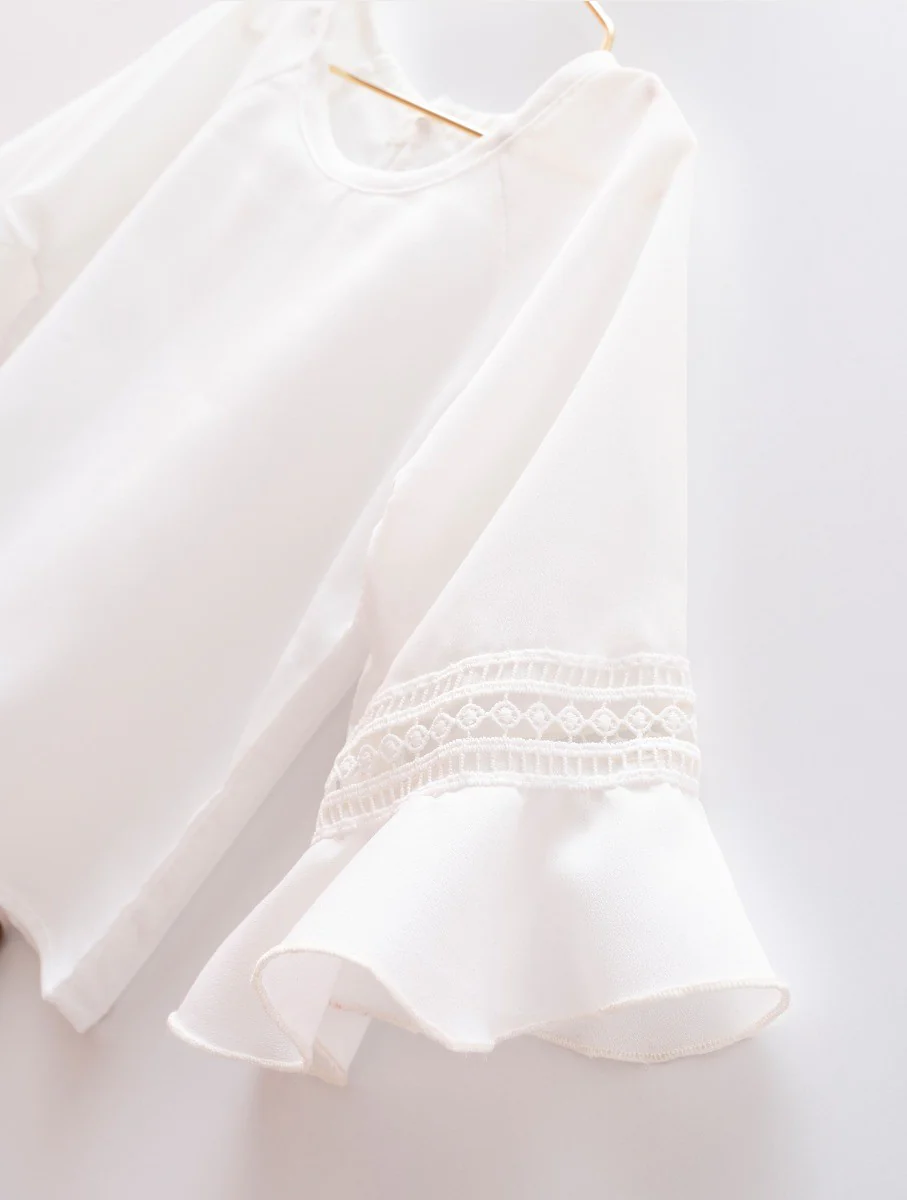 Girls Summer Casual White & Pink Set - MIALIA - White - Pink - Image 5