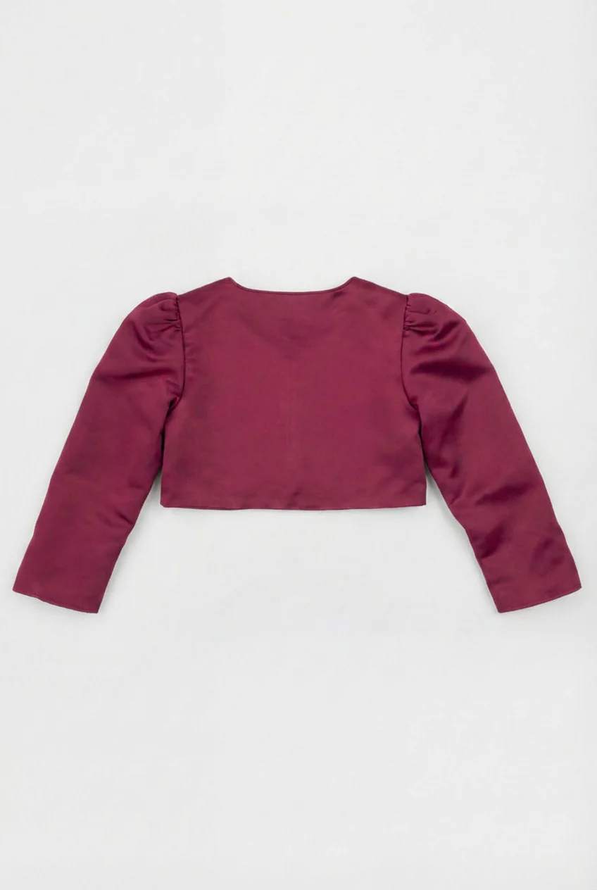 Babies & Girls Long Sleeves Bolero - Burgundy - Image 5