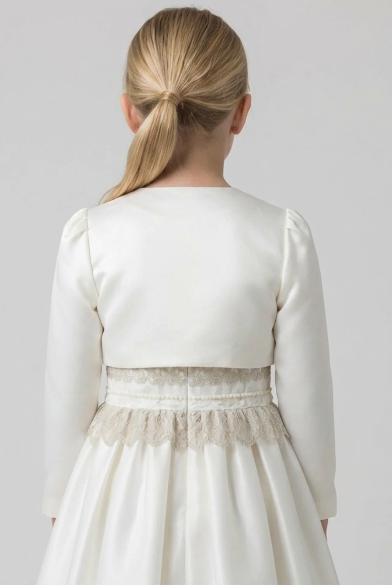 Babies & Girls Long Sleeves Bolero - Ivory - Image 2