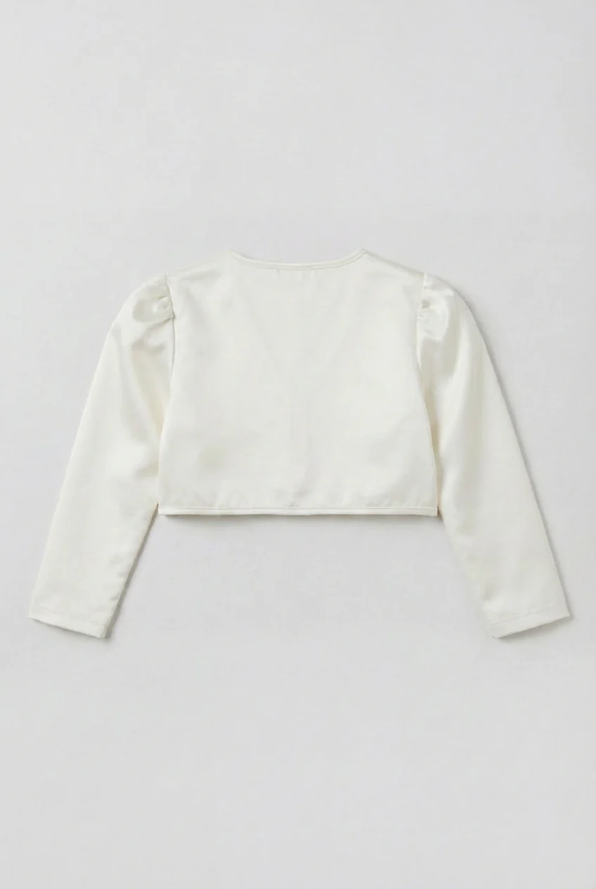 Babies & Girls Long Sleeves Bolero - Ivory - Image 5