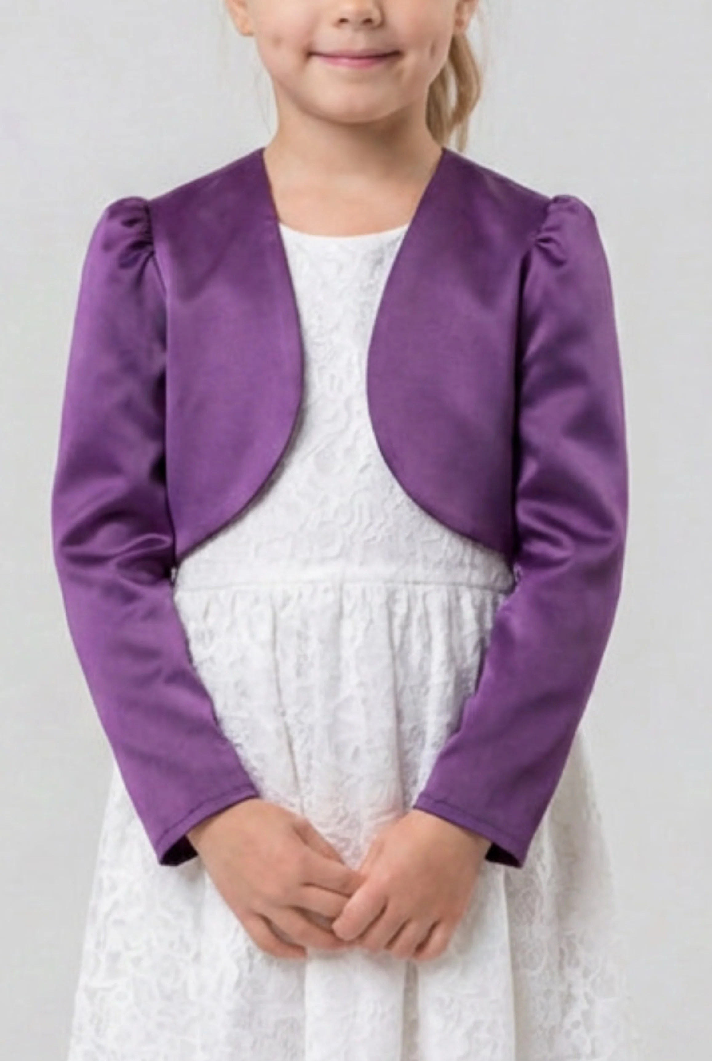 Babies & Girls Long Sleeves Bolero - Purple