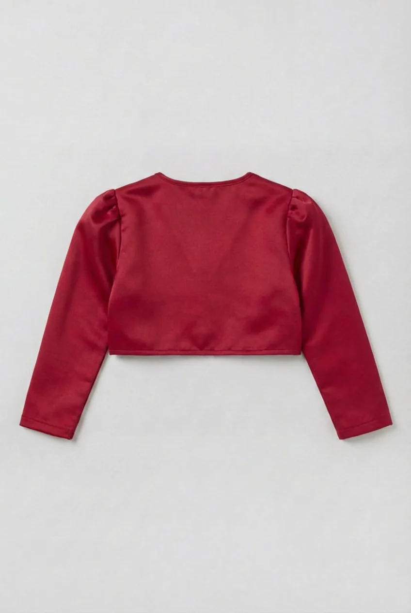 Babies & Girls Long Sleeves Bolero - Red - Image 5
