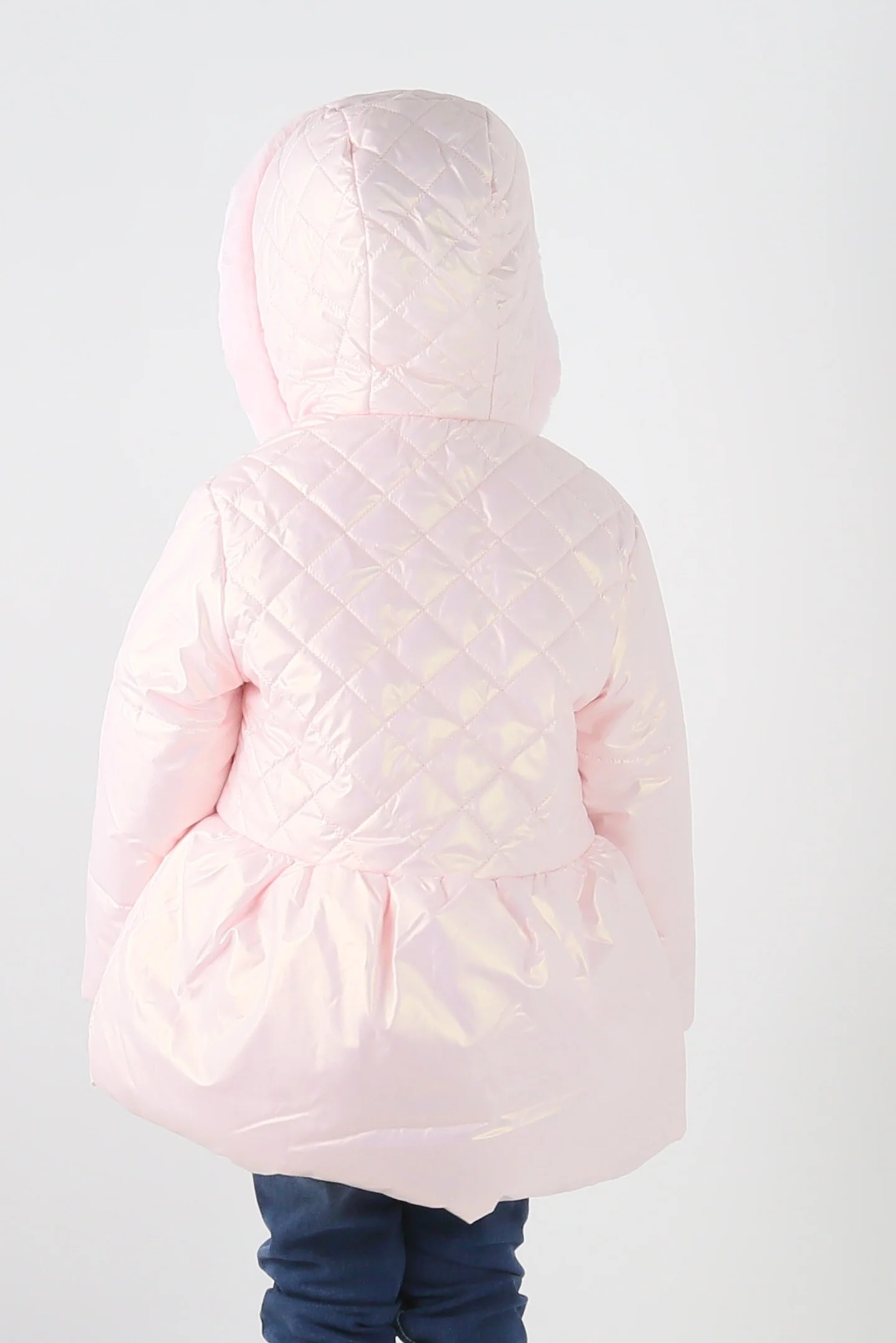 Baby & Girls' Quilted Hooded Puffer Coat - SASHA - Pink - Image 3