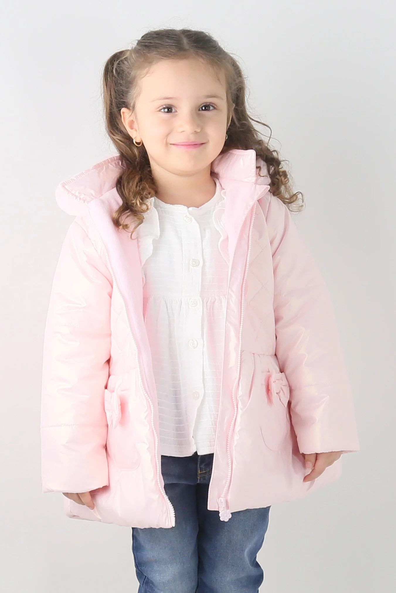 Baby & Girls' Quilted Hooded Puffer Coat - SASHA - Pink - Image 4