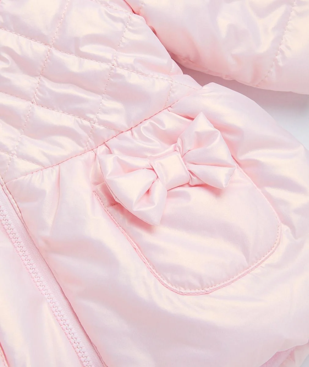 Baby & Girls' Quilted Hooded Puffer Coat - SASHA - Pink - Image 7