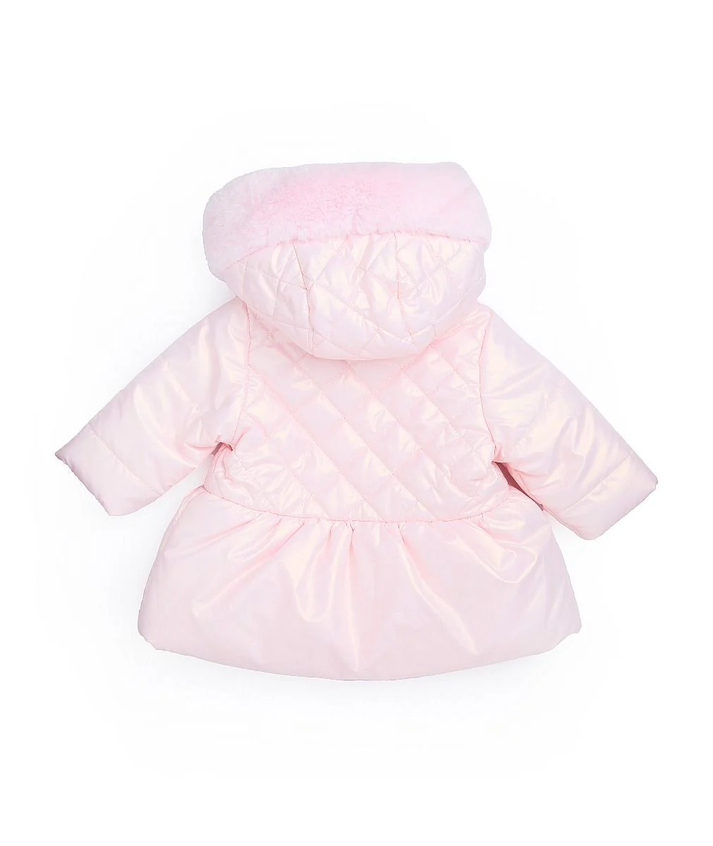 Baby & Girls' Quilted Hooded Puffer Coat - SASHA - Pink - Image 8