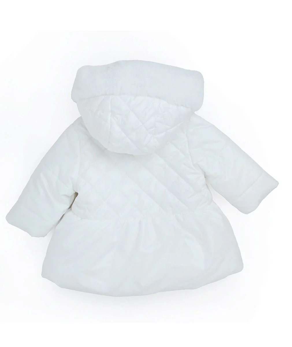 Baby & Girls' Quilted Hooded Puffer Coat - SASHA - White - Image 10