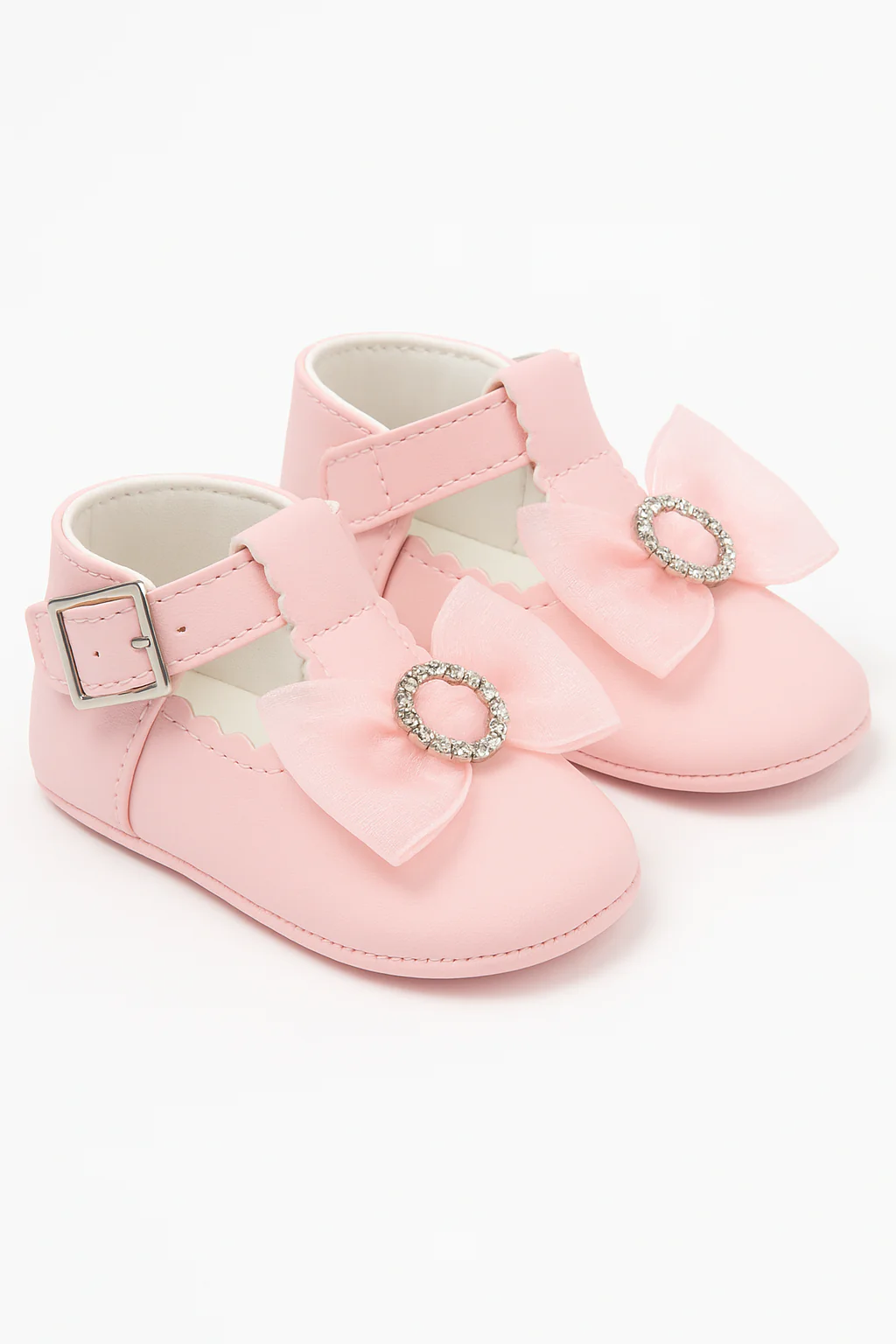 Baby Girls Rhinestones Christening Shoes - MILLIE - Pink - Image 3