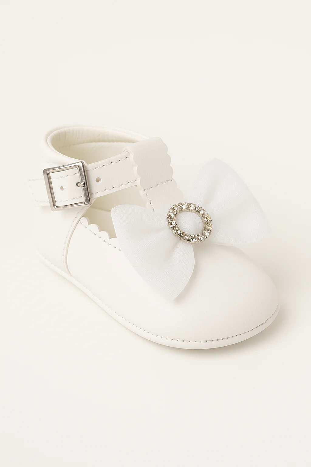 Baby Girls Rhinestones Christening Shoes - MILLIE - White