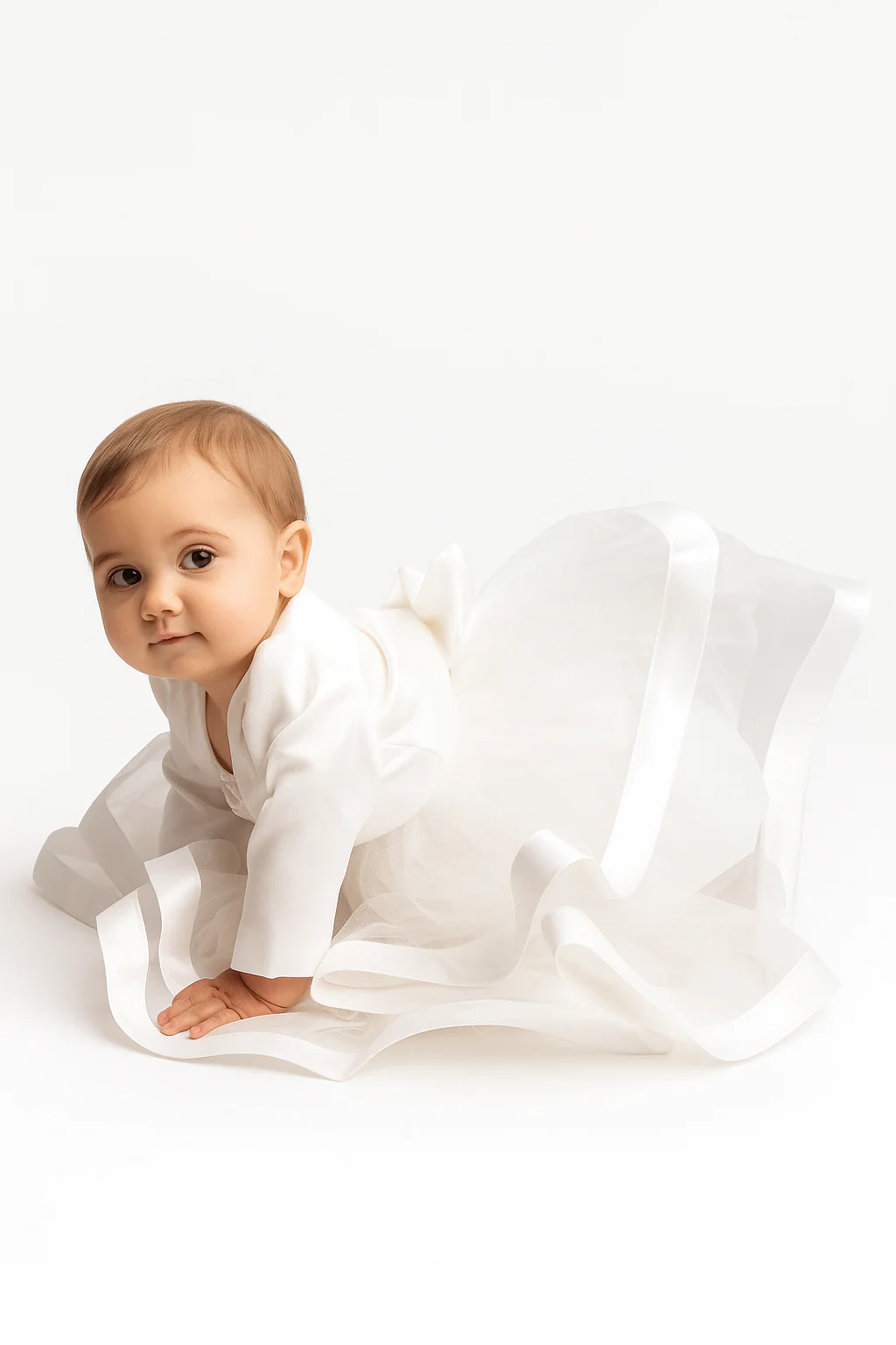 Baby & Girls Satin Bolero Jacket - GINA - White - Image 2