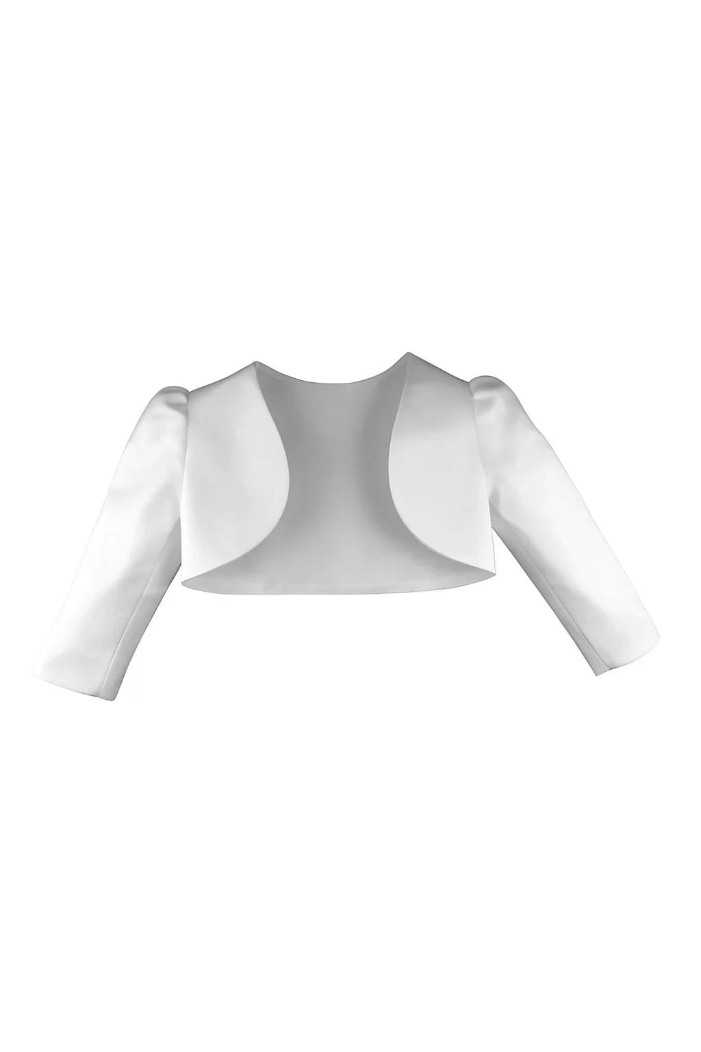 Baby & Girls Satin Bolero Jacket - GINA - White - Image 3